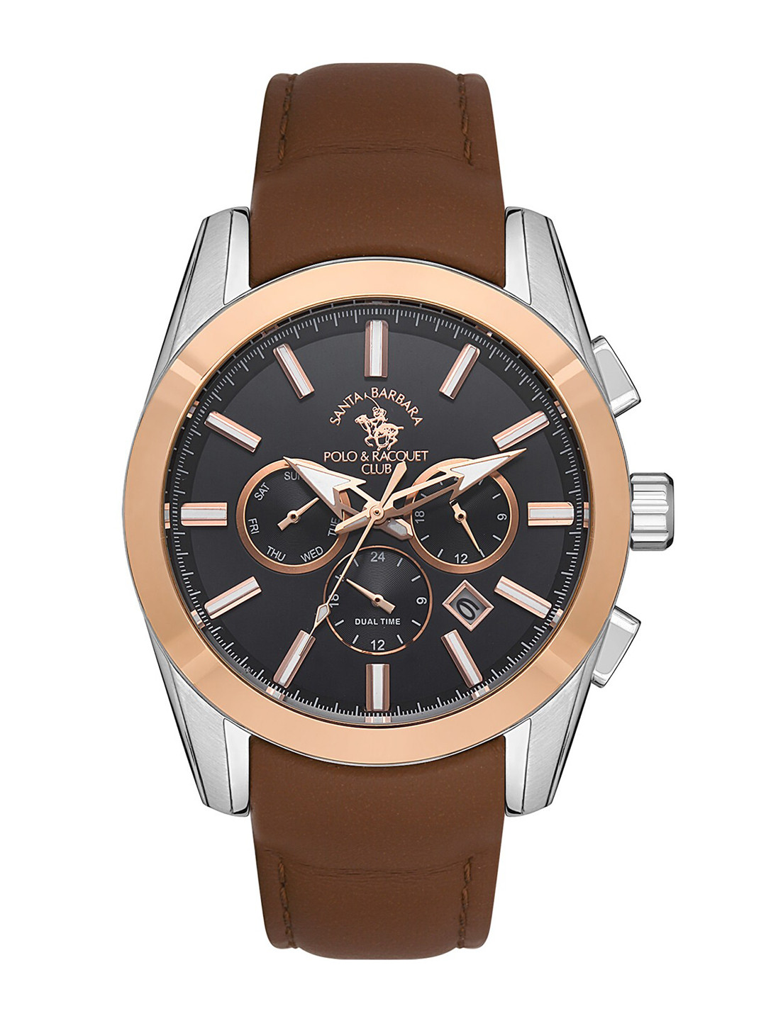 SANTA BARBARA POLO & RACQUET CLUB Men Leather Analogue Chronograph Watch SB.1.10444-4