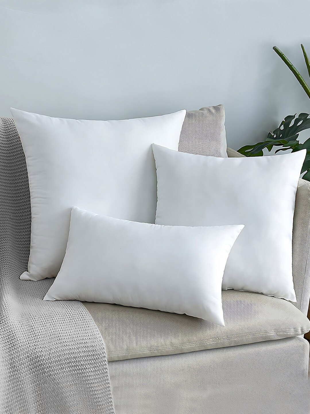 Seevo Set of 2 White Square Cushion Insert