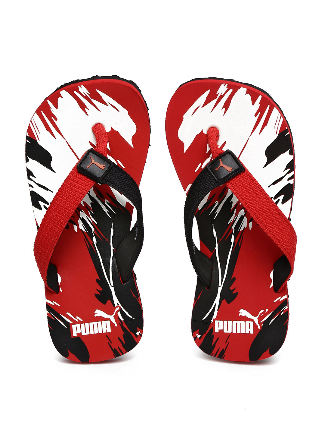 puma red flip flops