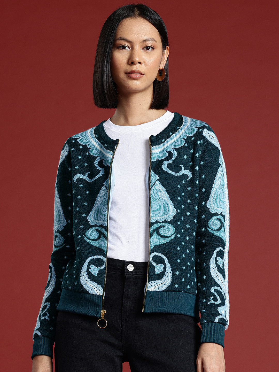 all about you Woven Design Regular Cardigan