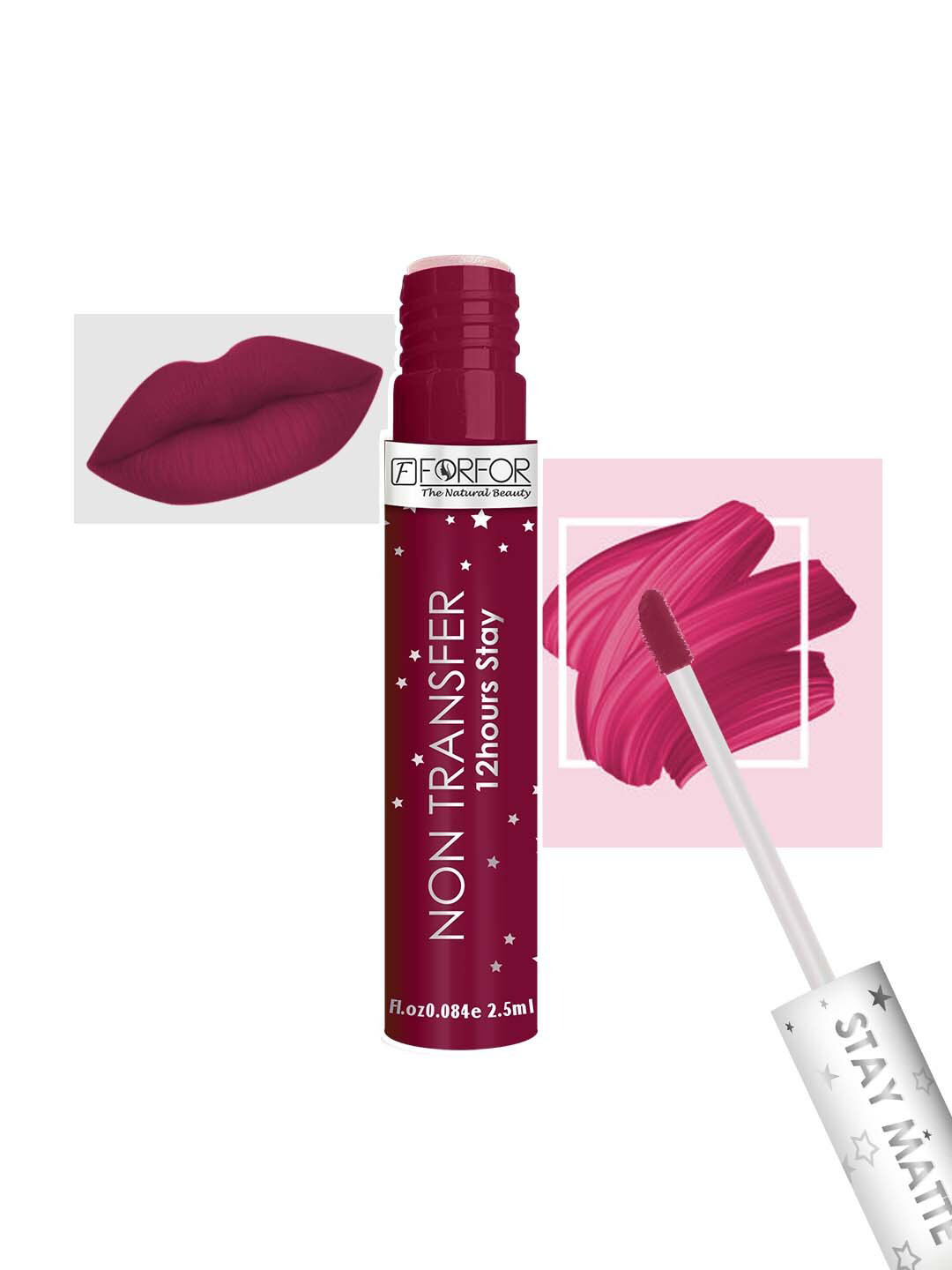FORFOR Stay Matte Waterproof Non Transfer Liquid Lipstick 2.5 ml - Maroon Fantasy 102