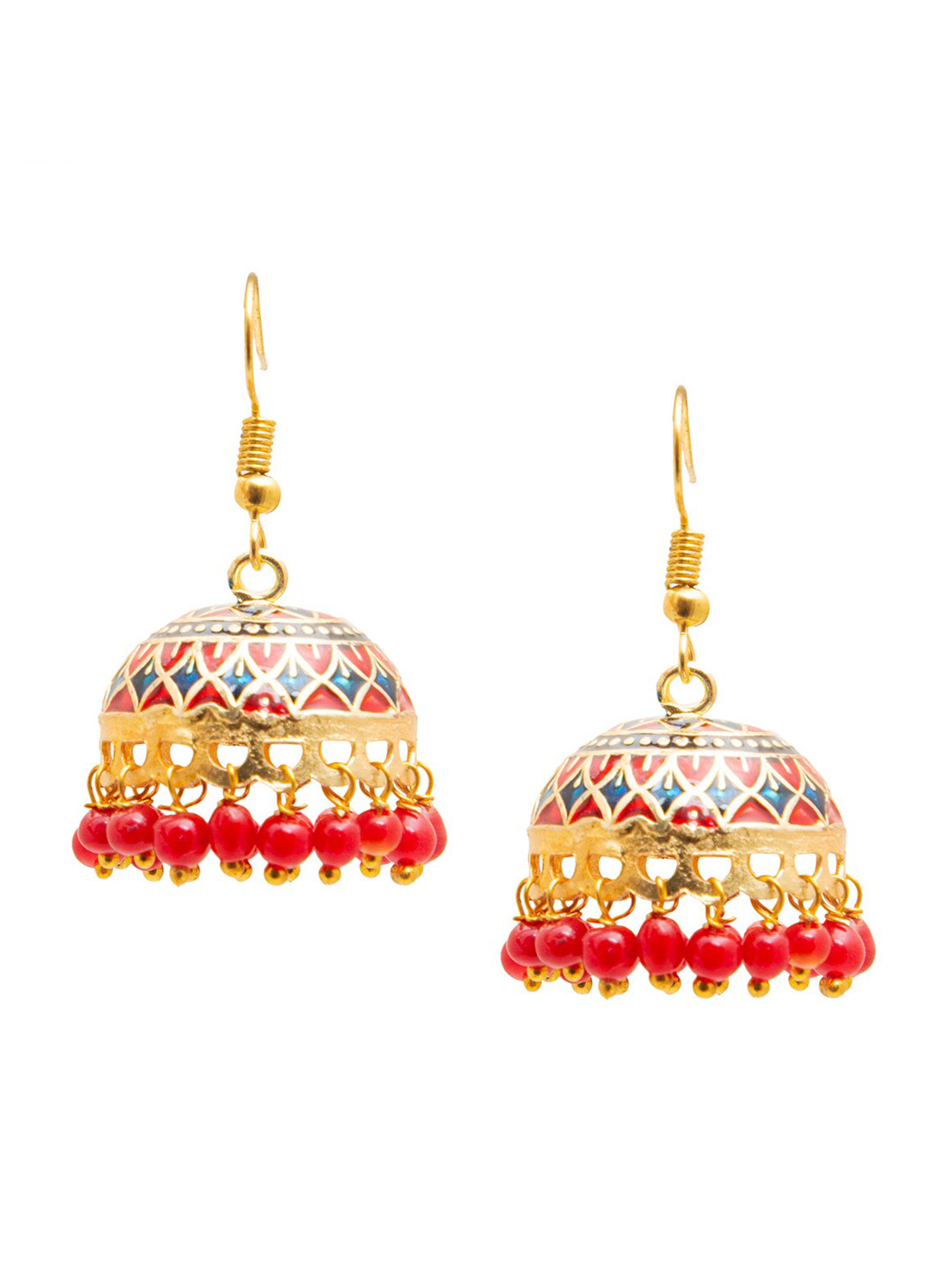 Shining Jewel - By Shivansh Gold Plated Contemporary Jhumkas