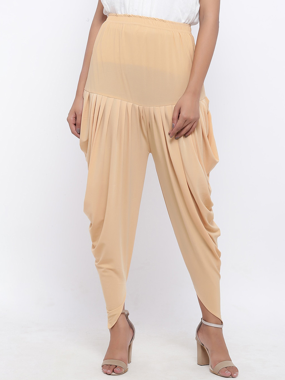 SOUNDARYA Women Loose-Fit Pleated Pure Cotton Harem Pants