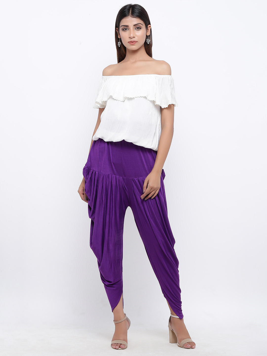 SOUNDARYA Pleated Mid-Rise Harem Pants
