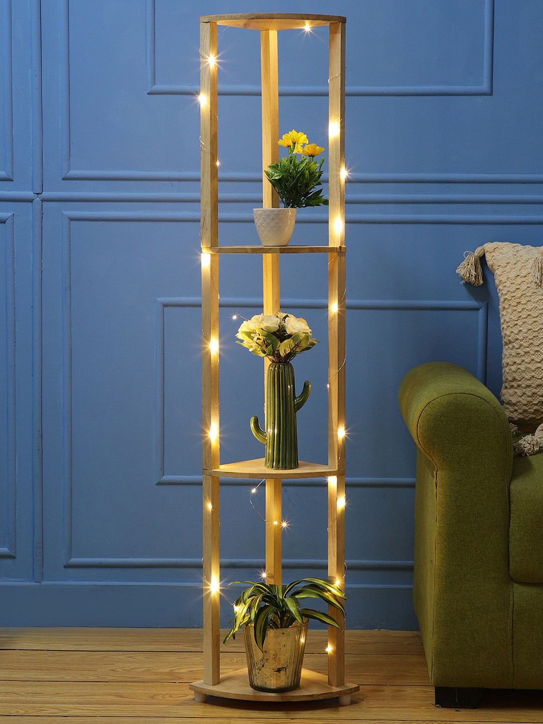 SANDED EDGE Beige Wooden Planter Stand