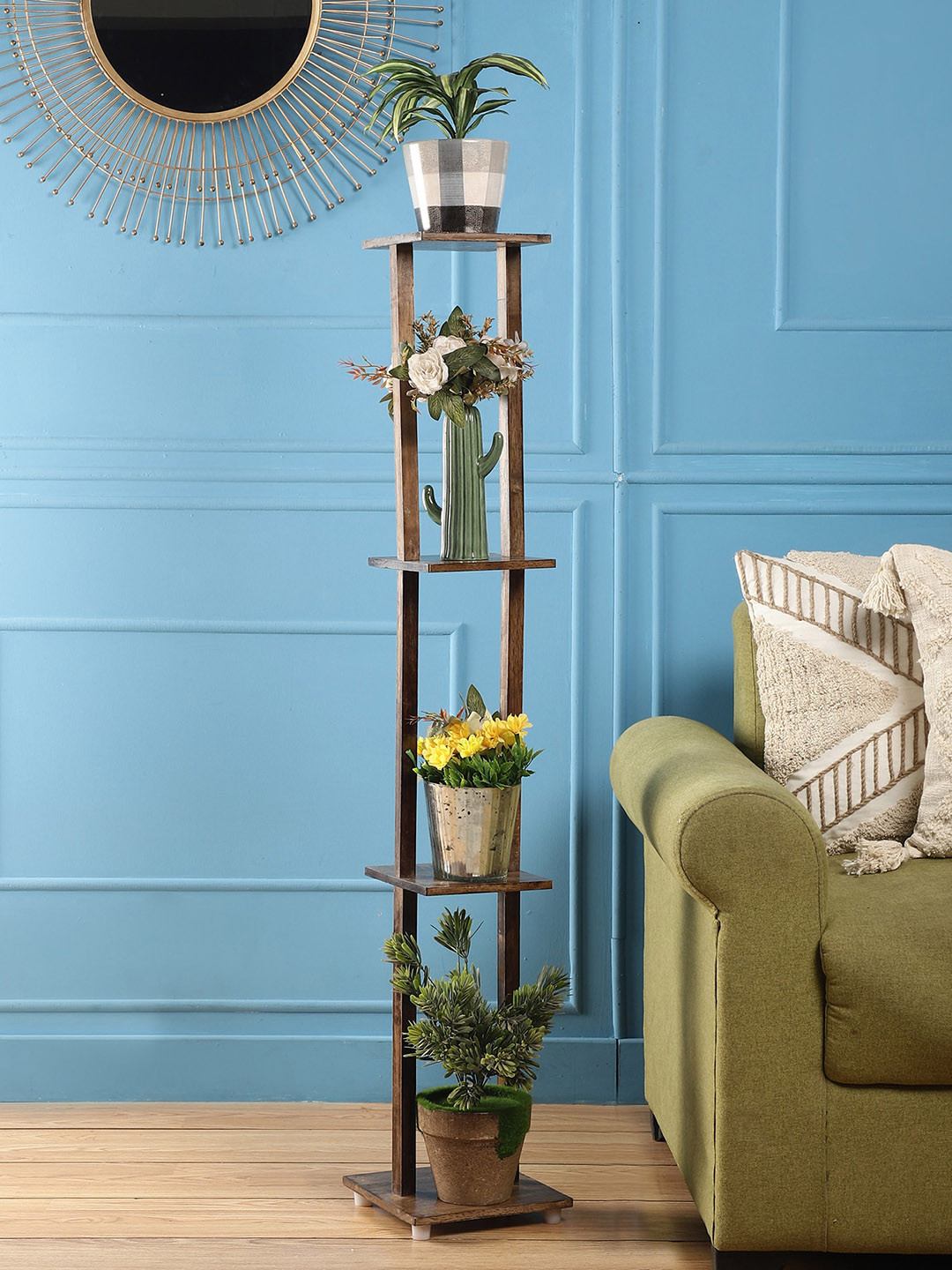 SANDED EDGE Gem Brown Wooden Planter Stand