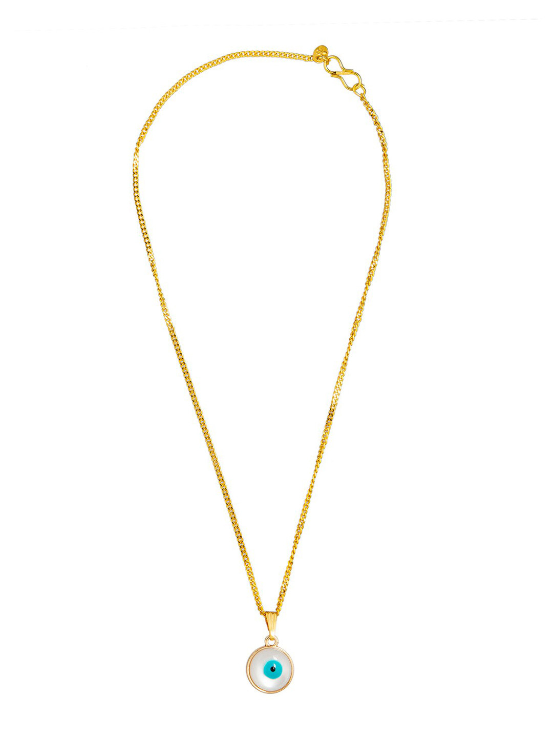 Shining Jewel - By Shivansh Gold-Plated Evil Eye Pendant With Chain