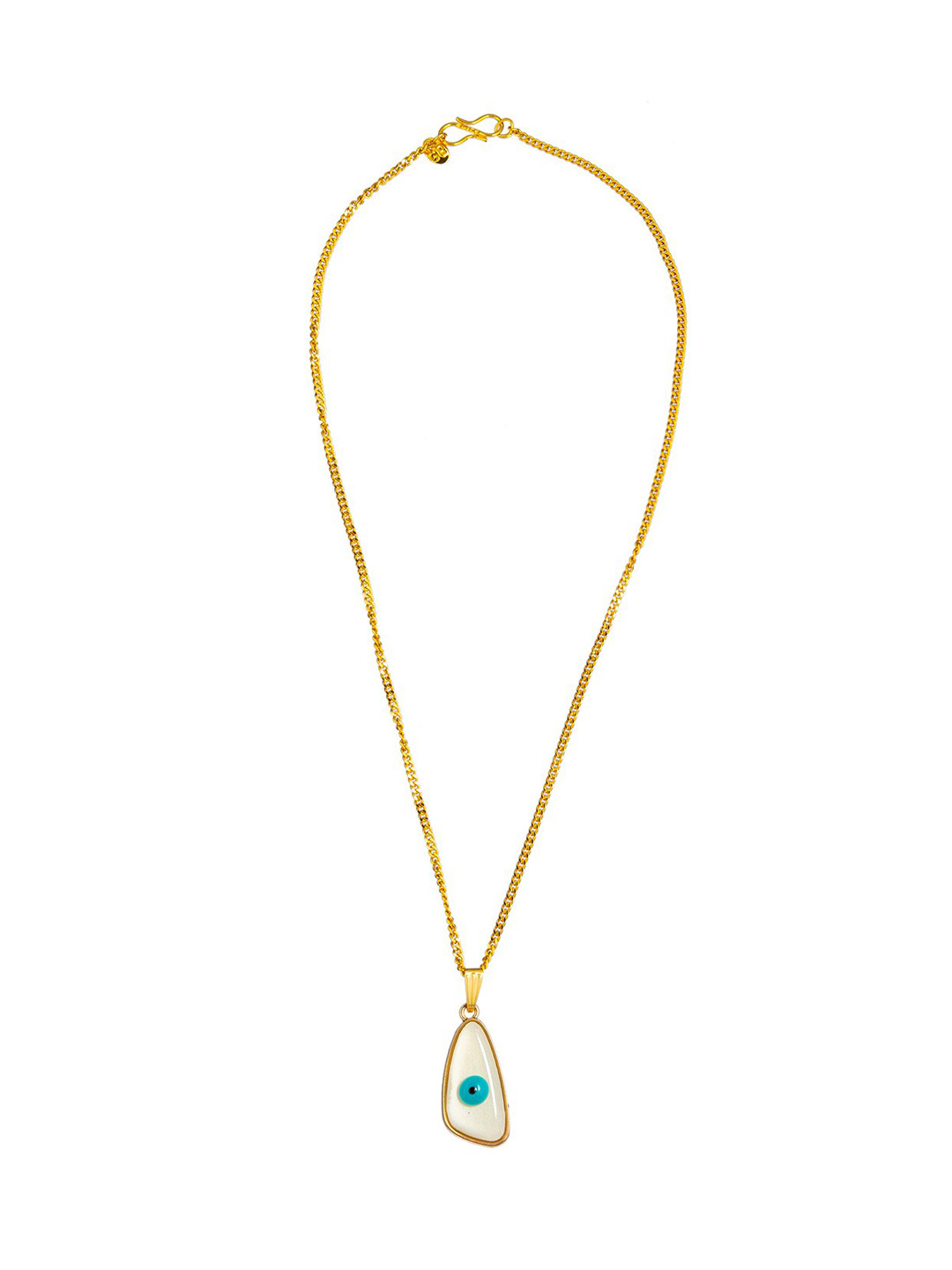 Shining Jewel - By Shivansh Gold-Plated Evil Eye Pendant With Chain