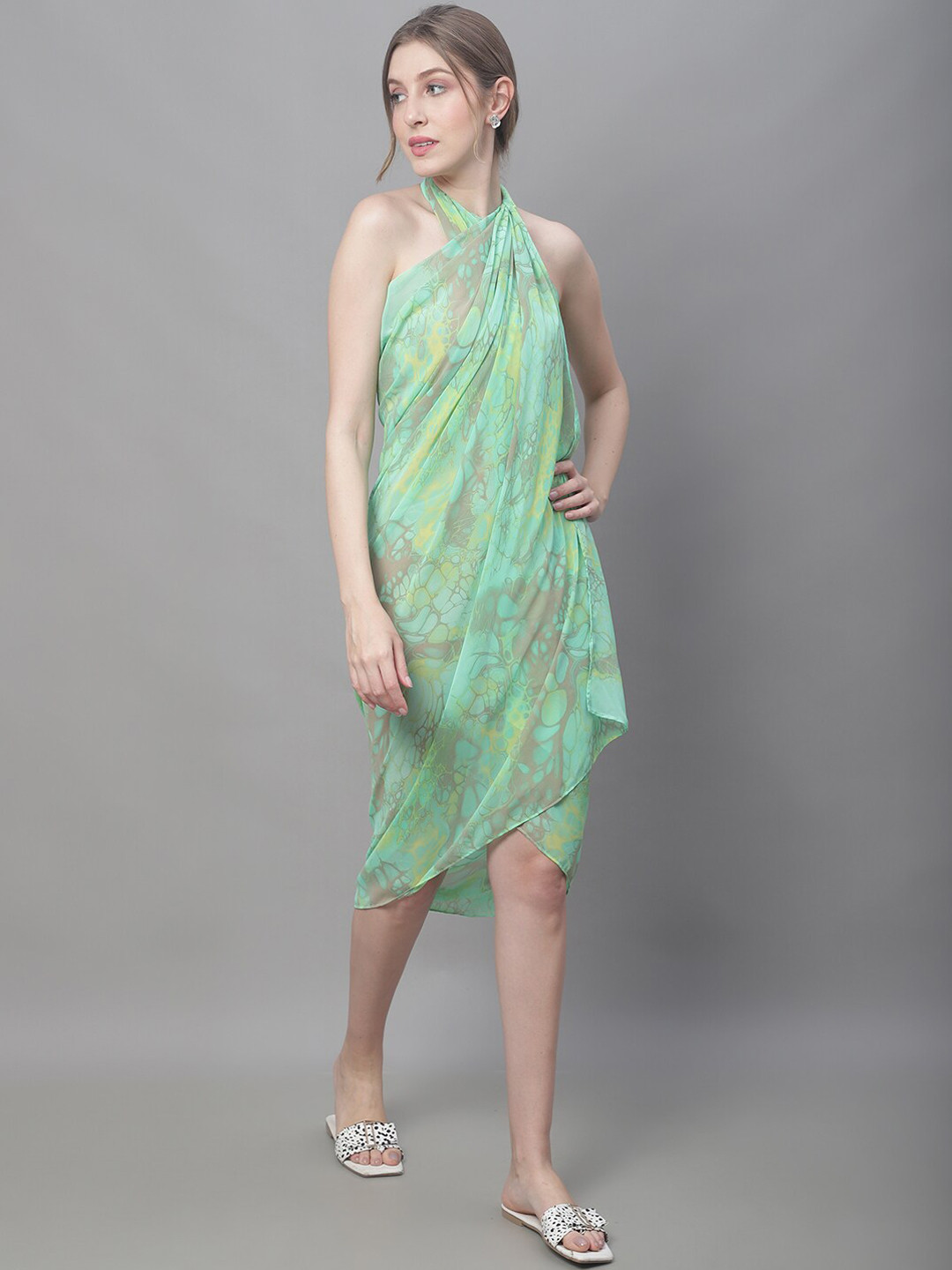 Claura Green & Yellow Tie and Dye Cover Up Sarong