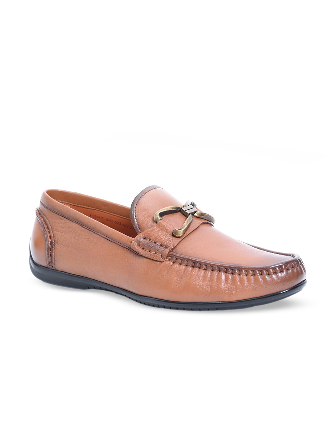 Egle Men Textured Genuine Leather Buckle Detail Lightweight Loafers