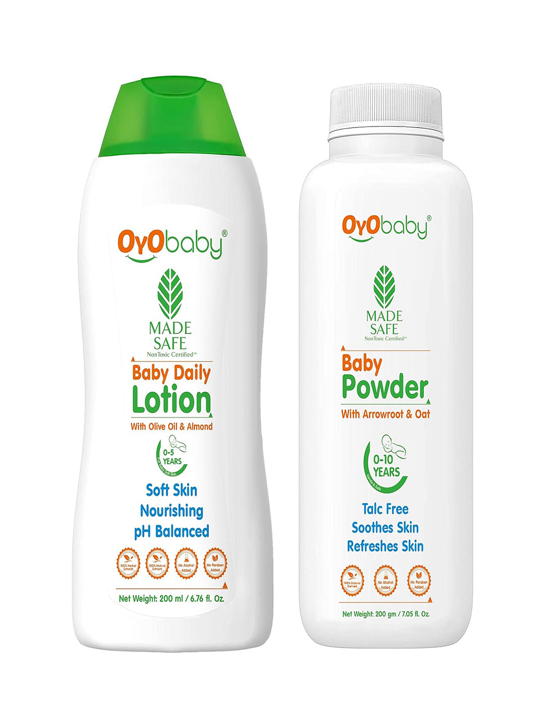 OyO Baby Infants Set Of 2 Talc Free Baby Powder & Daily Lotion For Delicate Skin