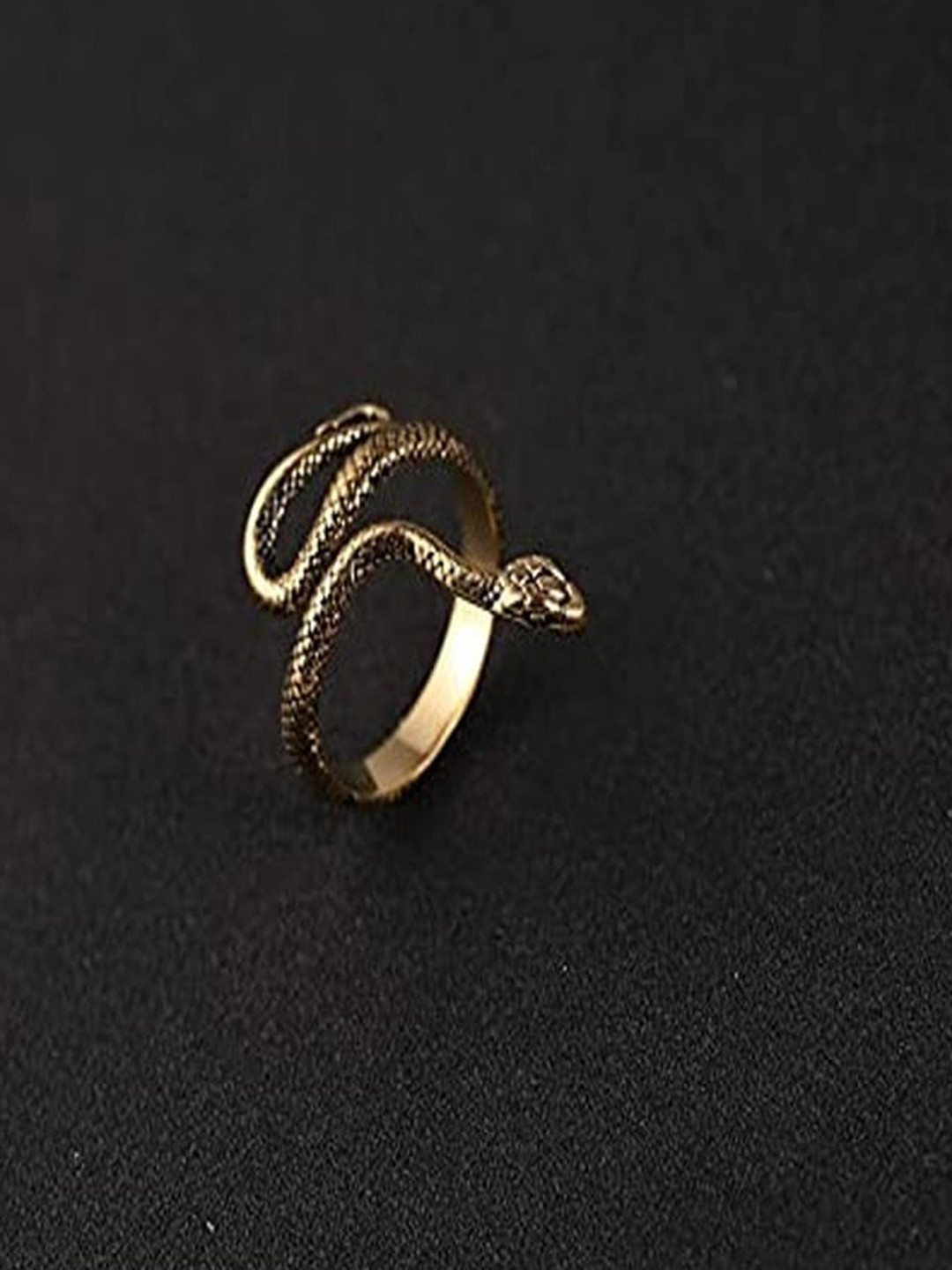 UNIVERSITY TRENDZ Gold-Plated Snake Adjustable Snake Finger Ring