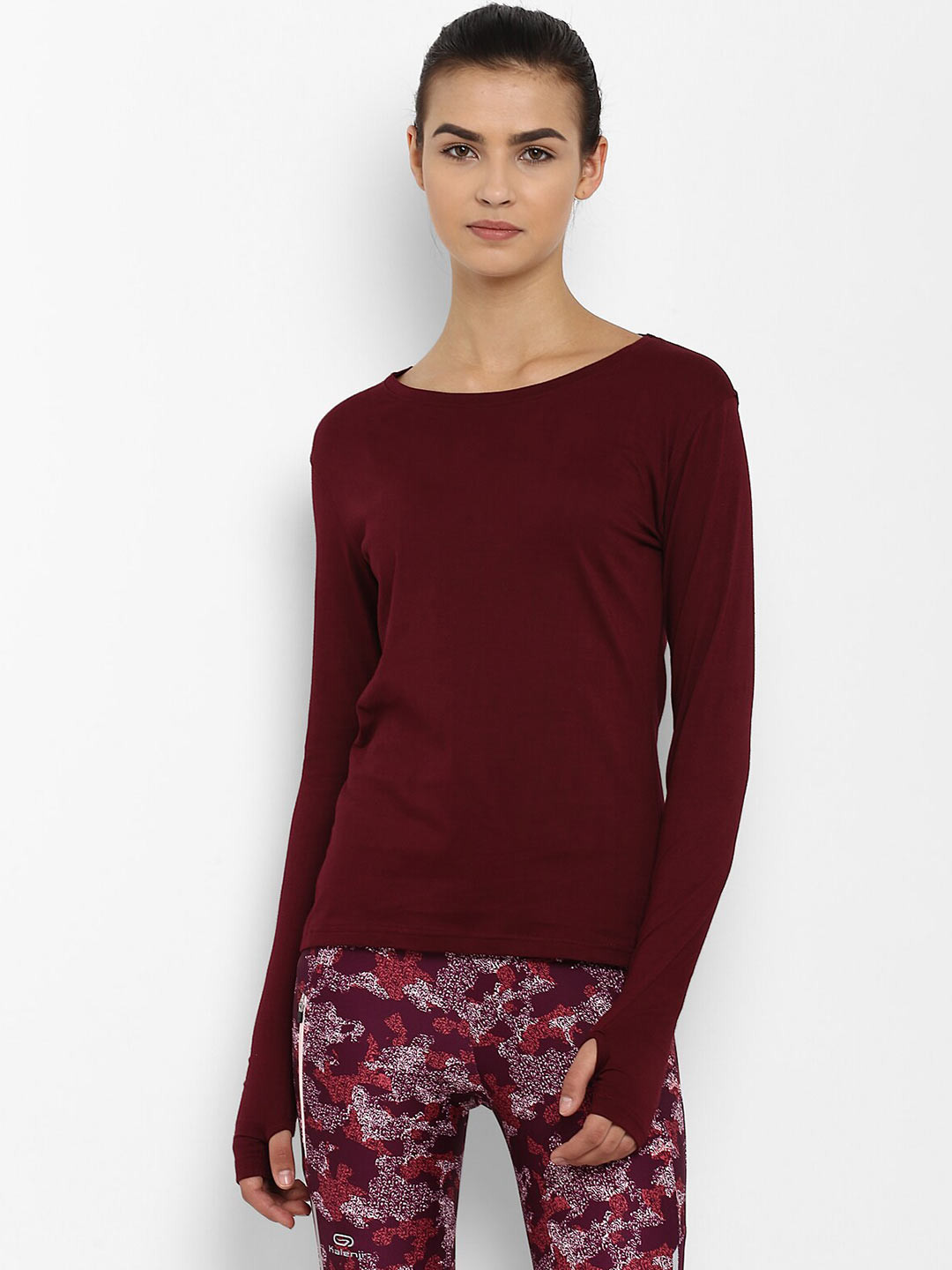 appulse Slim Fit Thumbopen Long Sleeves Boat Neck T-shirt