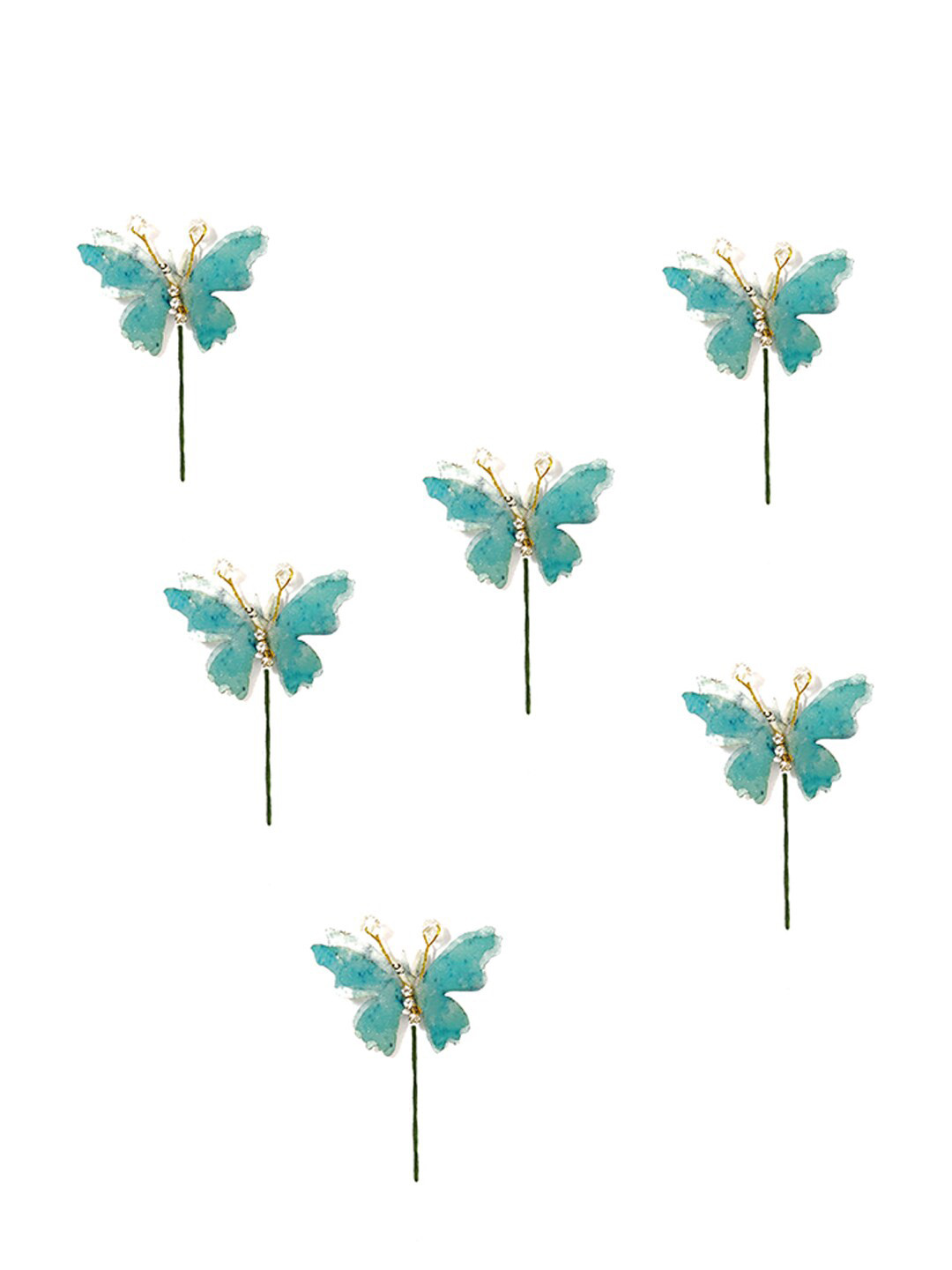 Hair Flare Artificial Stone Flower Set of 6 Hair Accessory Set