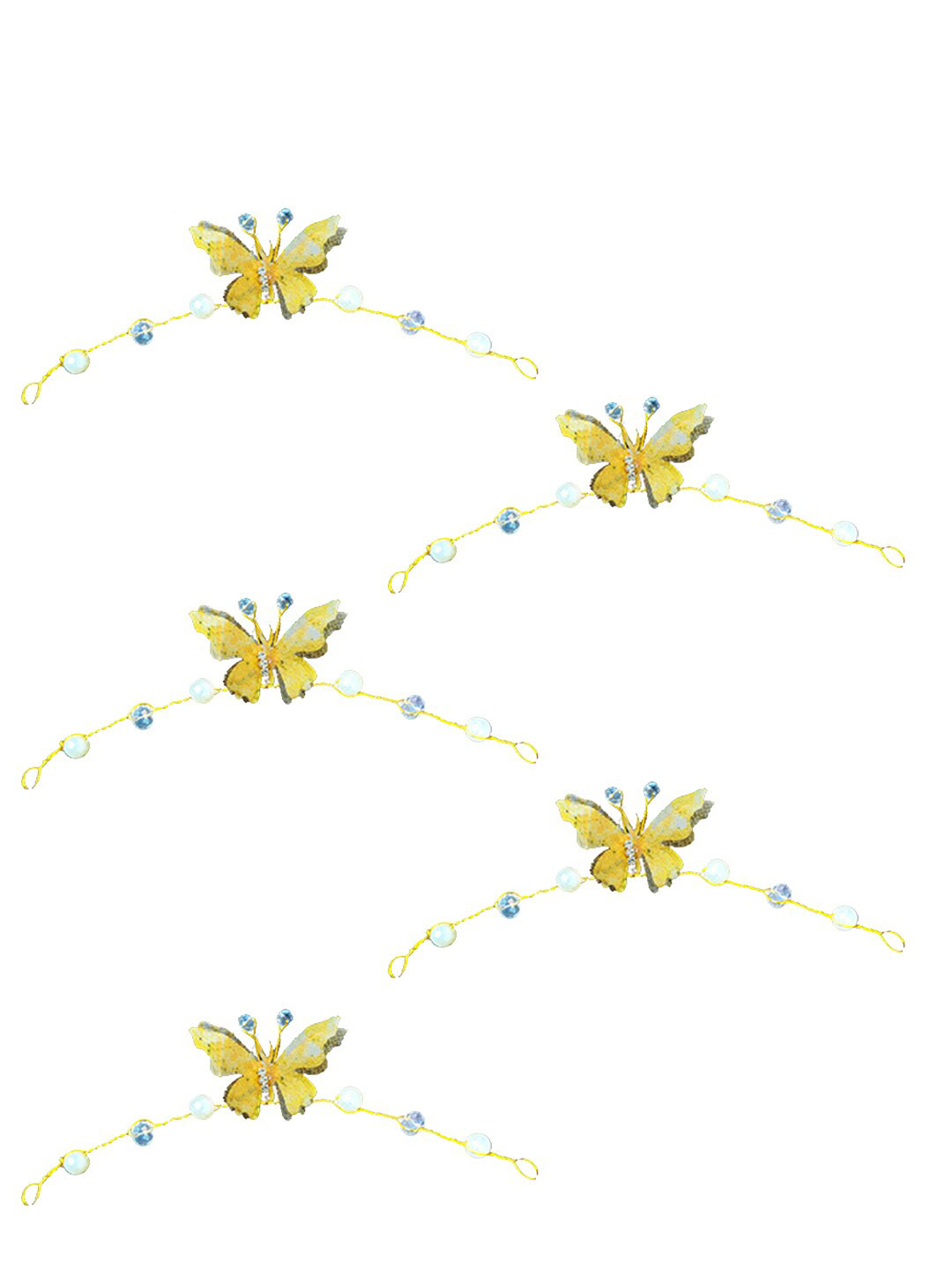 Hair Flare Women Set of 5 Artificial Butterfly Design Hair Pin