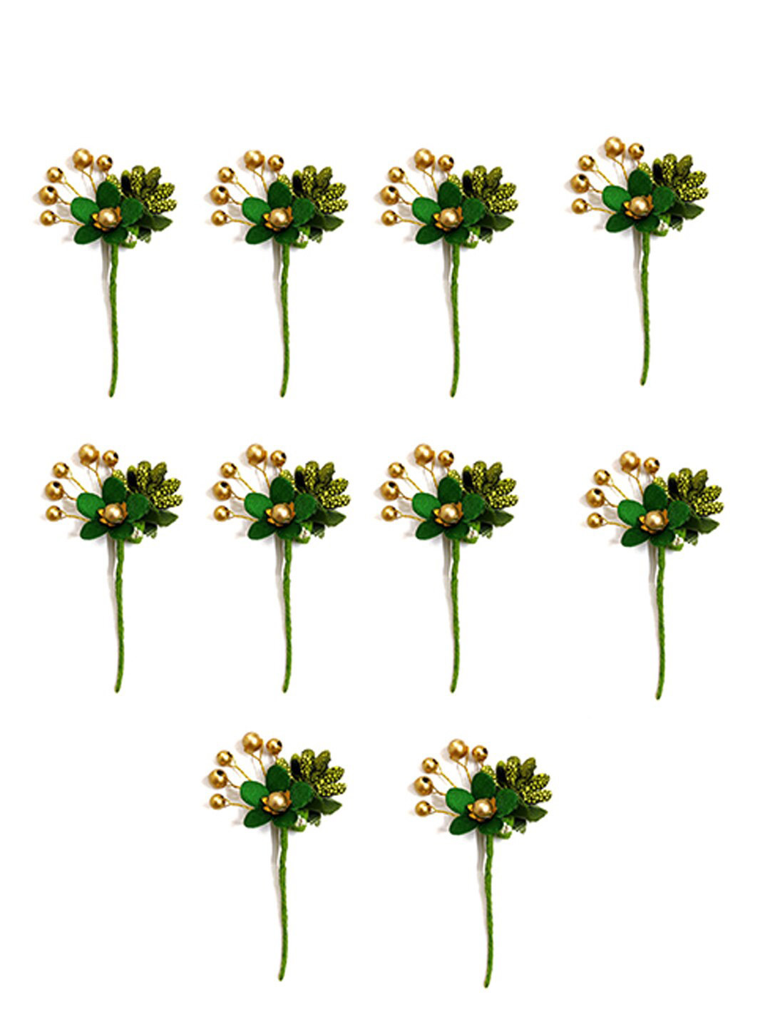 Hair Flare Women Set Of 10 Artificial Round Shape Flower Hair Pins