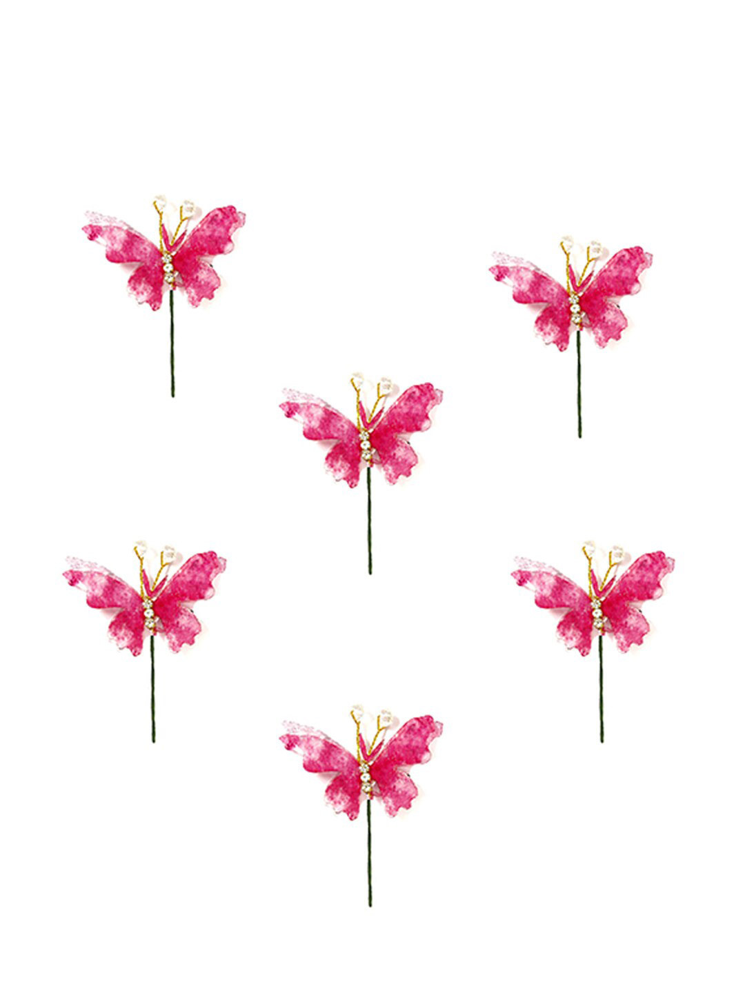 Hair Flare Women Set of 6 Artificial Butterfly Design Hair Pin