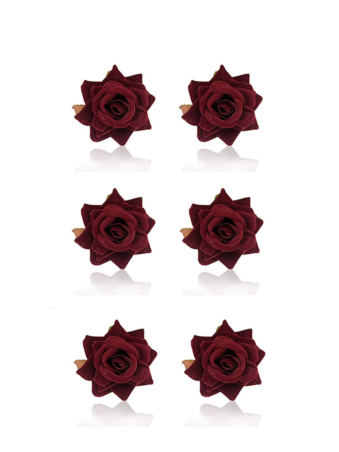 Hair Flare Women Set of 6 Rose Flower Artificial Hair Clip