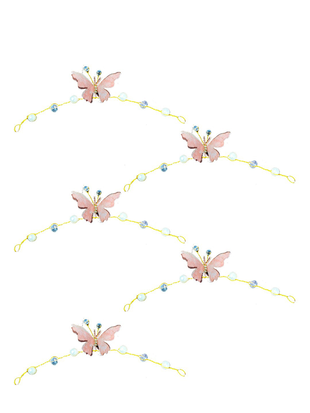 Hair Flare Women Set of 5 Butterfly Design Hair Sticks