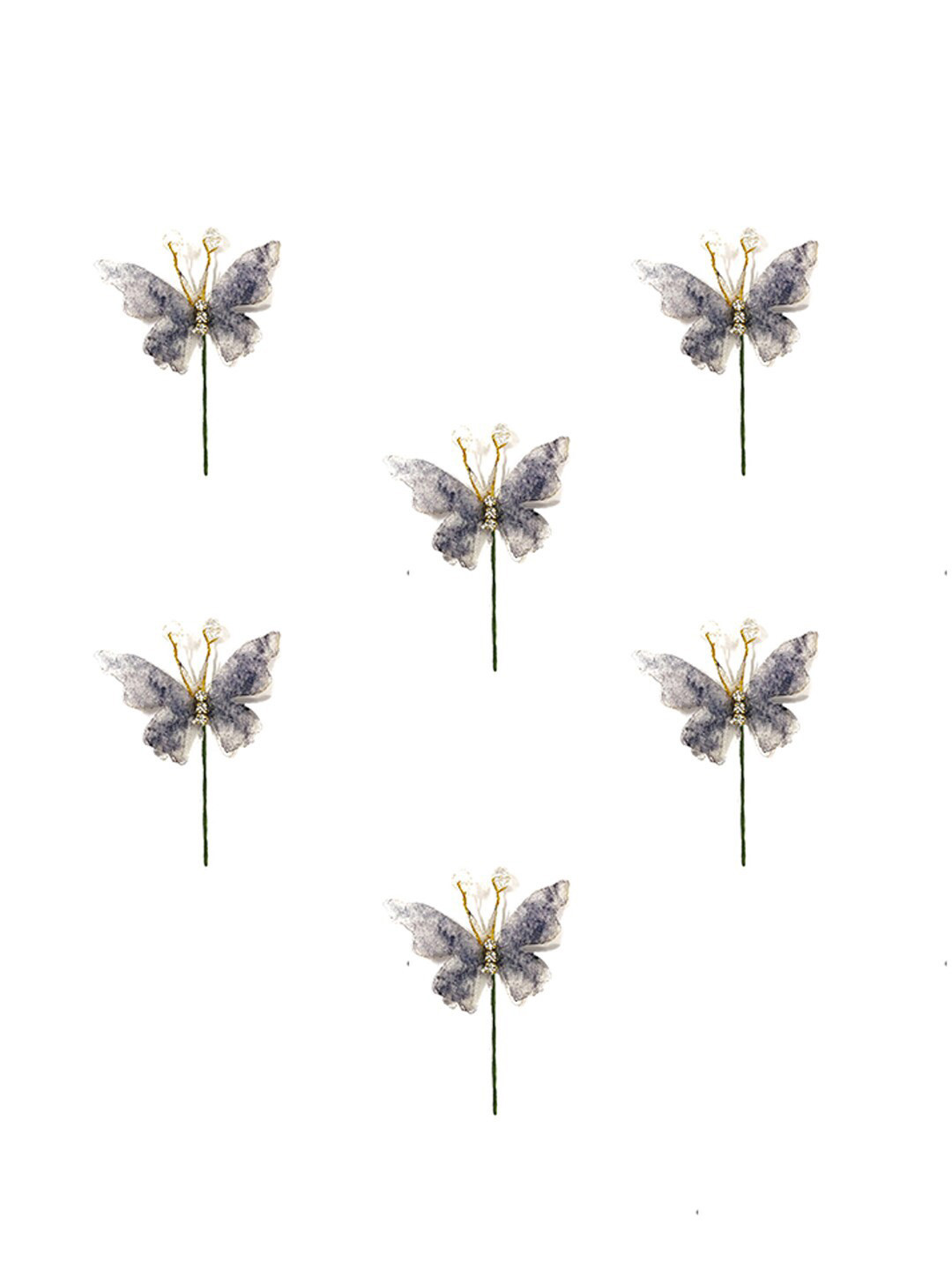 Hair Flare Women Set Of 6 Artificial Butterfly Design Hair Pin