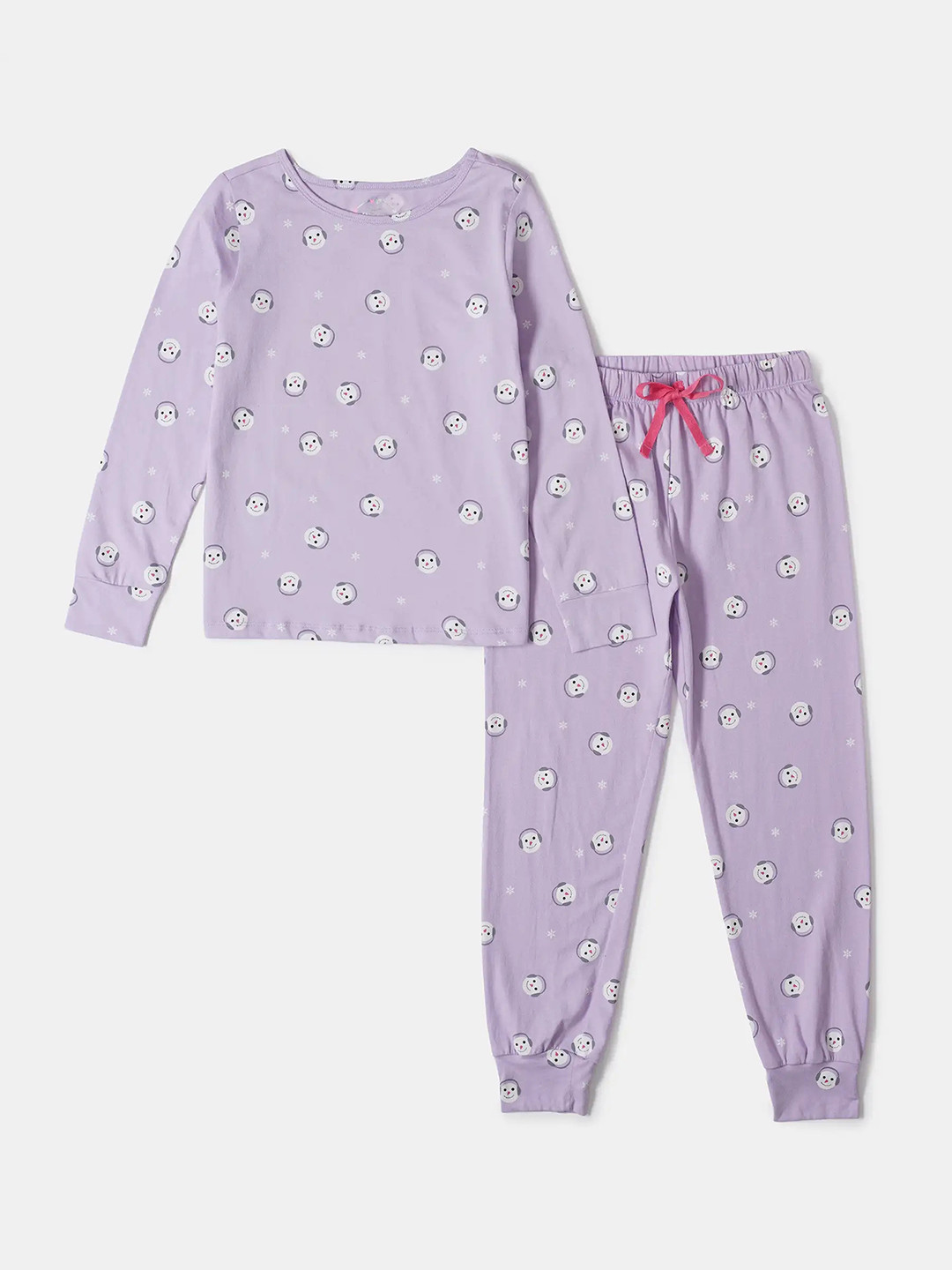 Jockey Girls Set of Super Combed Cotton Relaxed Fit Printed Tshirt And Lounge Pants-RG16