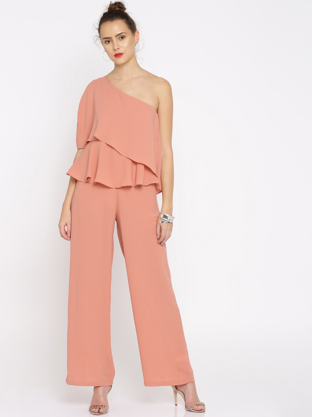 peach colour jumpsuit