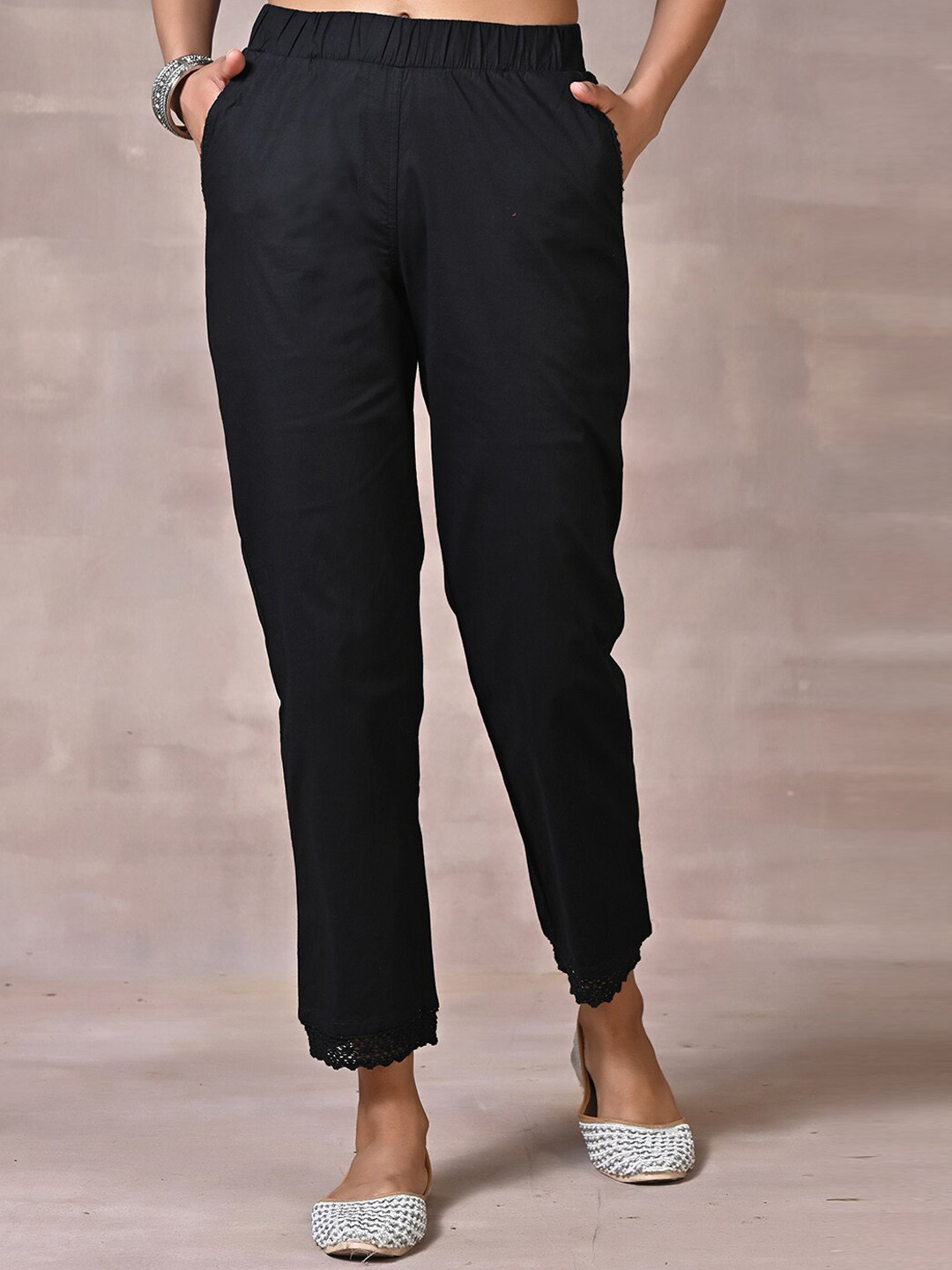 Lakshita Women Smart Relaxed Fit Easy Wash Trousers