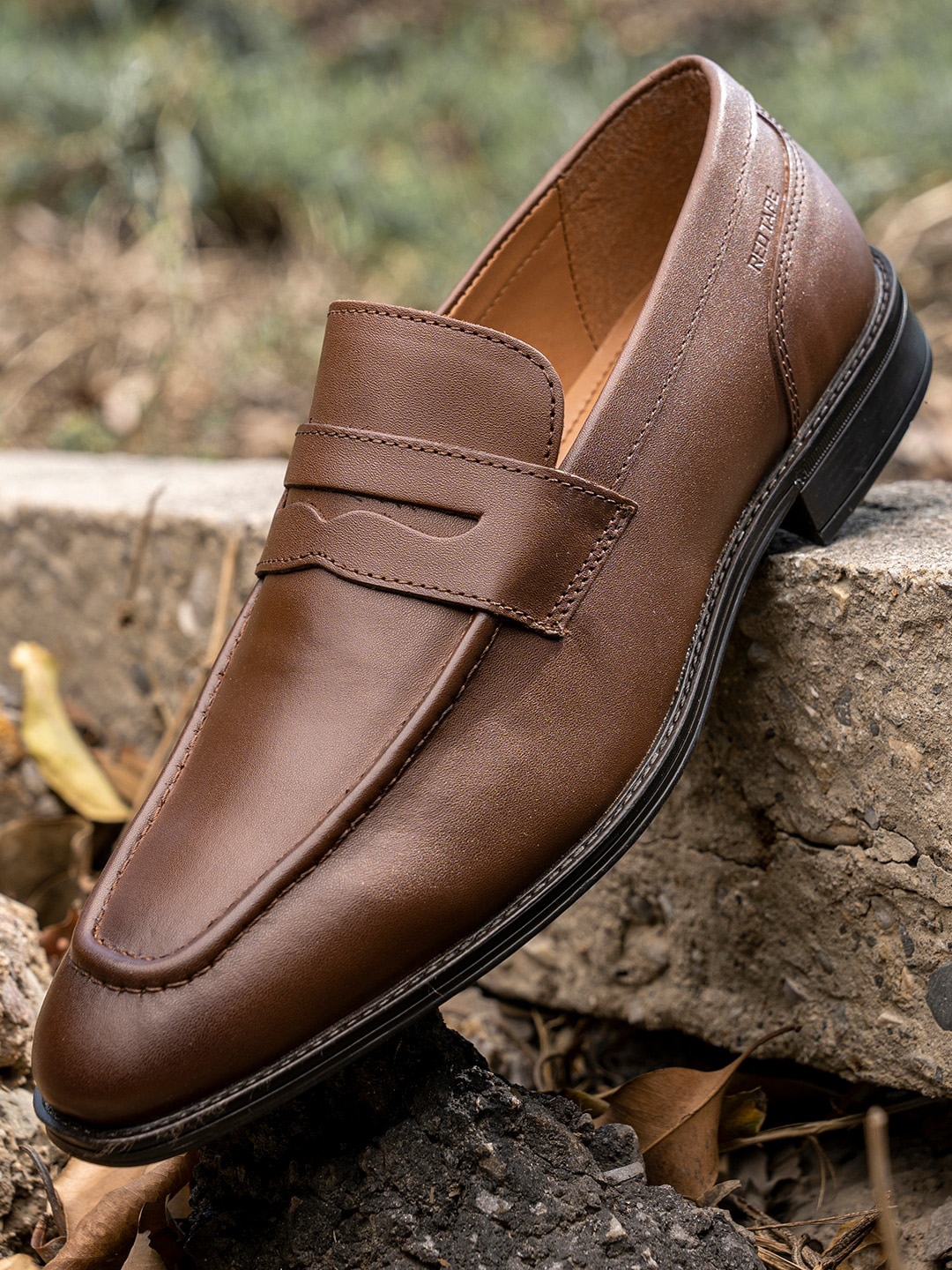 Red tape penny loafers store