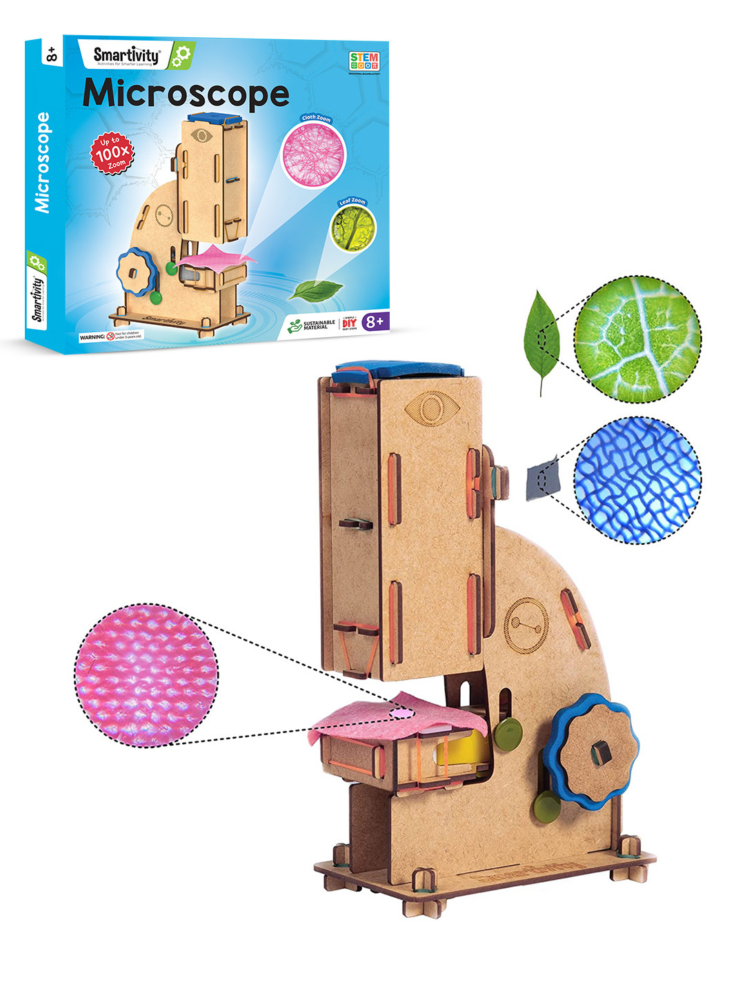 Smartivity Kids Microscope 100x Zoom DIY Science Toy