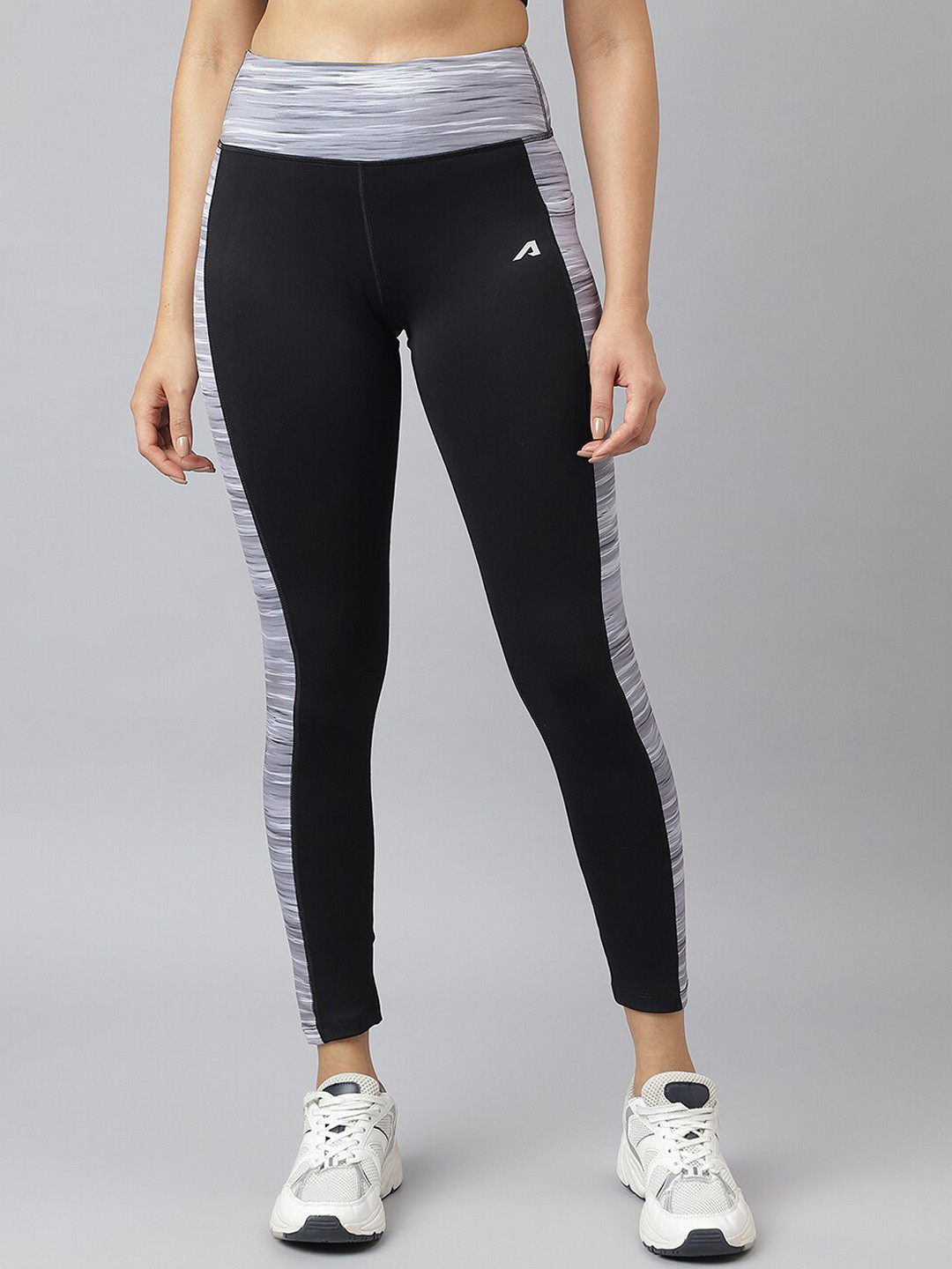 Alcis Women Colour-blocked Full-Length Training Tights