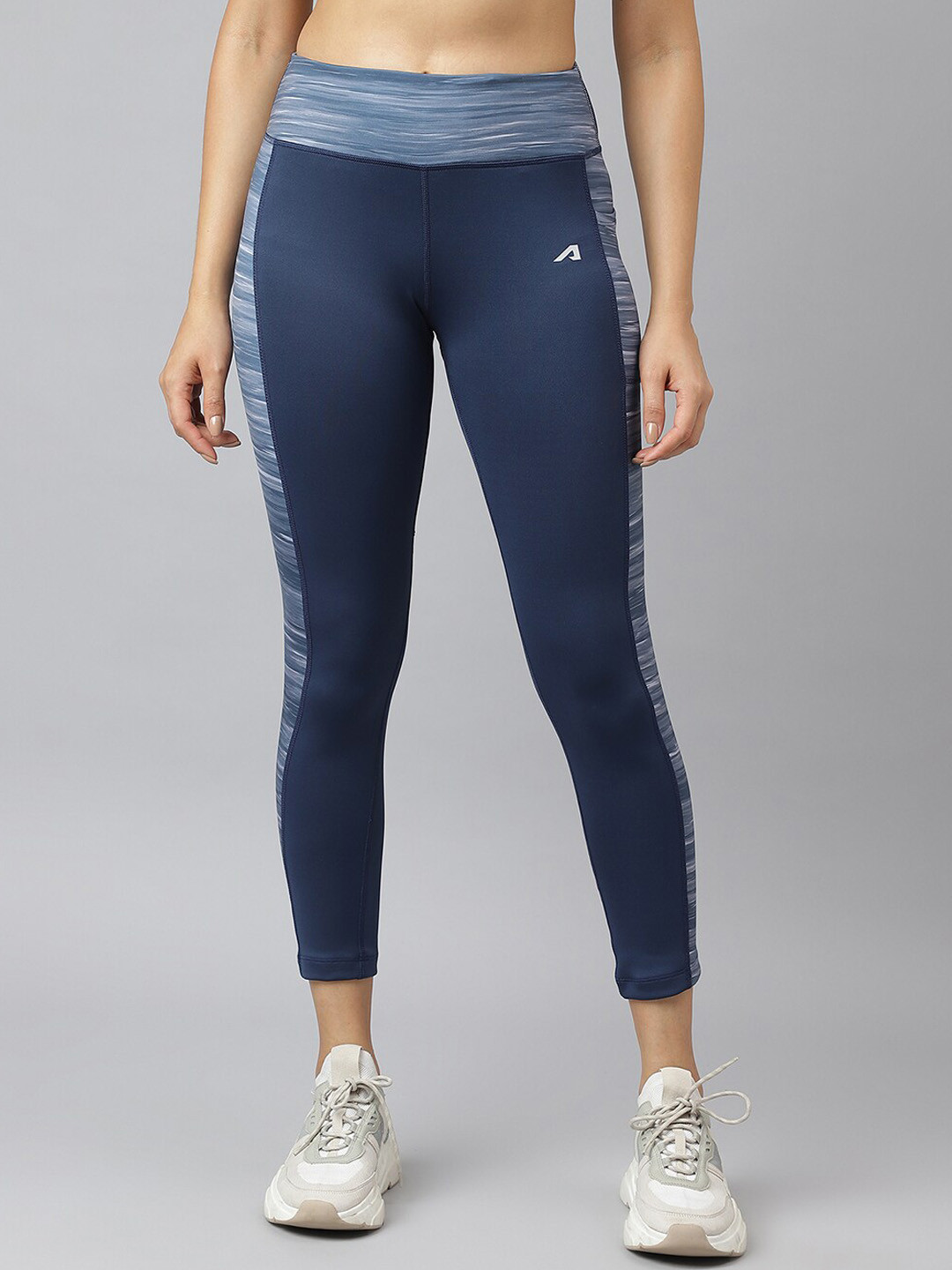 Alcis Women Colour-Blocked Full-Length Training Tights