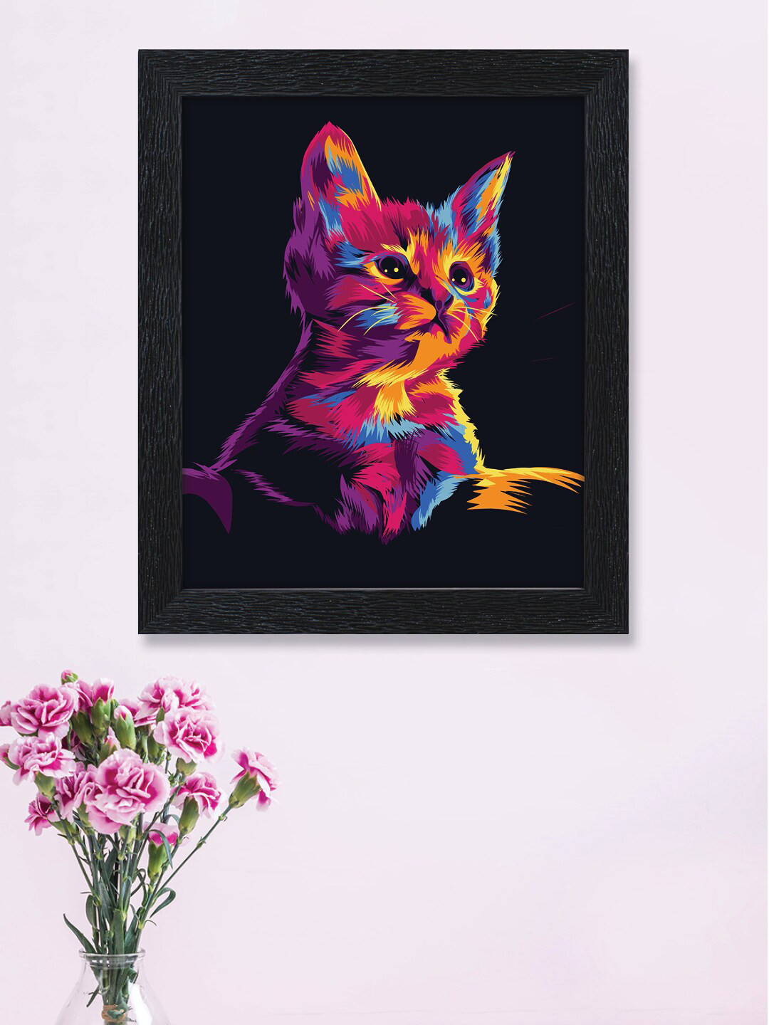 nest ART Black & Purple Cat Printed Wall Art