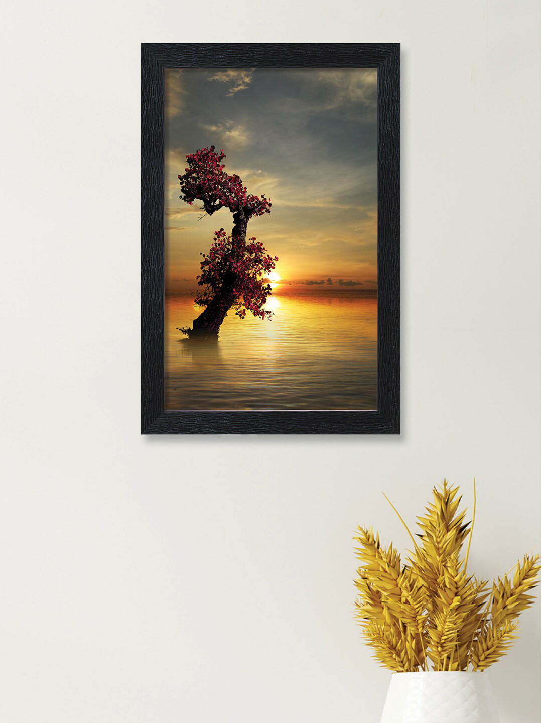 nest ART Blue & Orange Beautiful Sun Rise Printed Wall Art