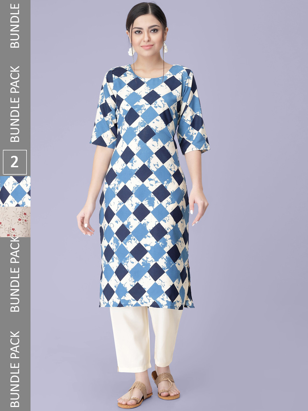 7Threads Pack of 2 Printed Kurtas with Trousers