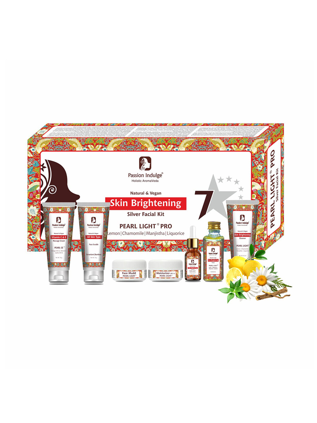 Passion Indulge Pearl Light 7 Star Professional Facial Kit For Skin Brightening & Glowing