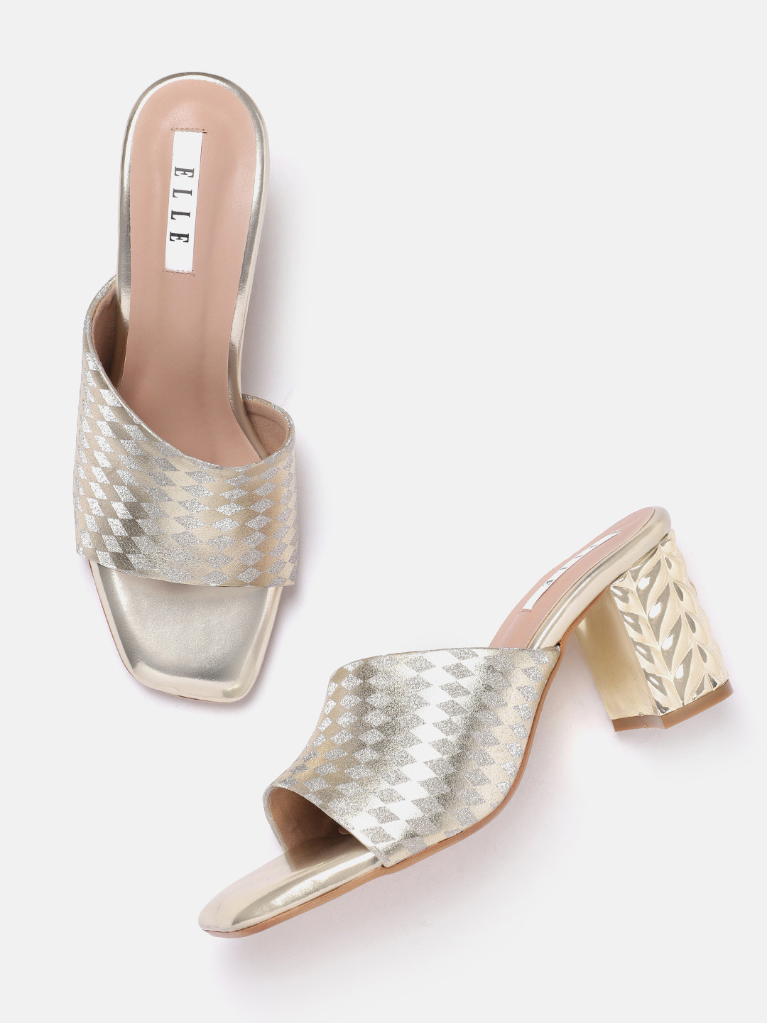 ELLE Women Geometric Printed Party Block Heels