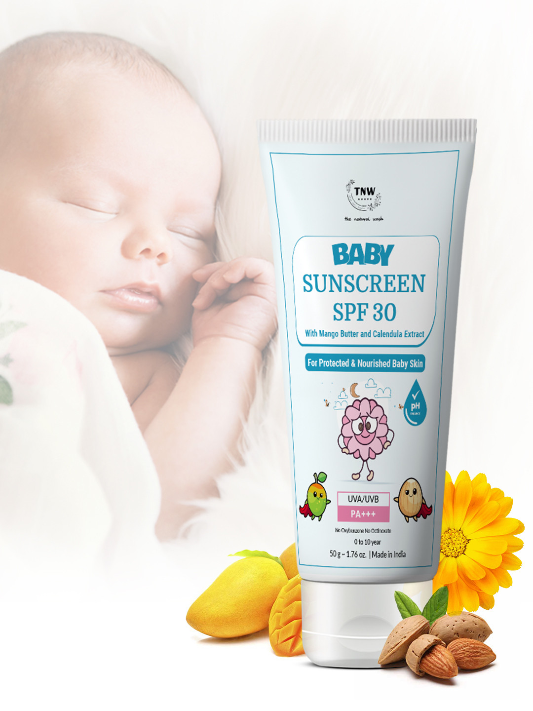 TNW the natural wash Baby Sunscreen With Calendula Extracts & Mango Butter SPF30 - 50g