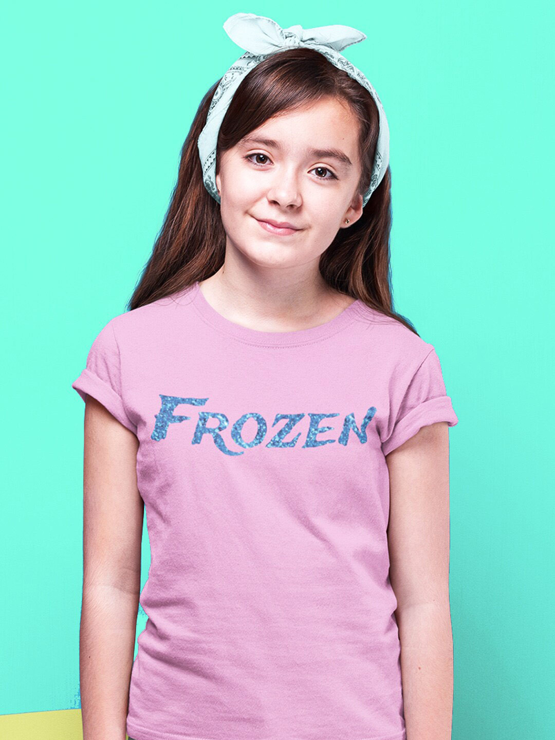 KINSEY Girls Typography Printed Round Neck Cotton T-shirt