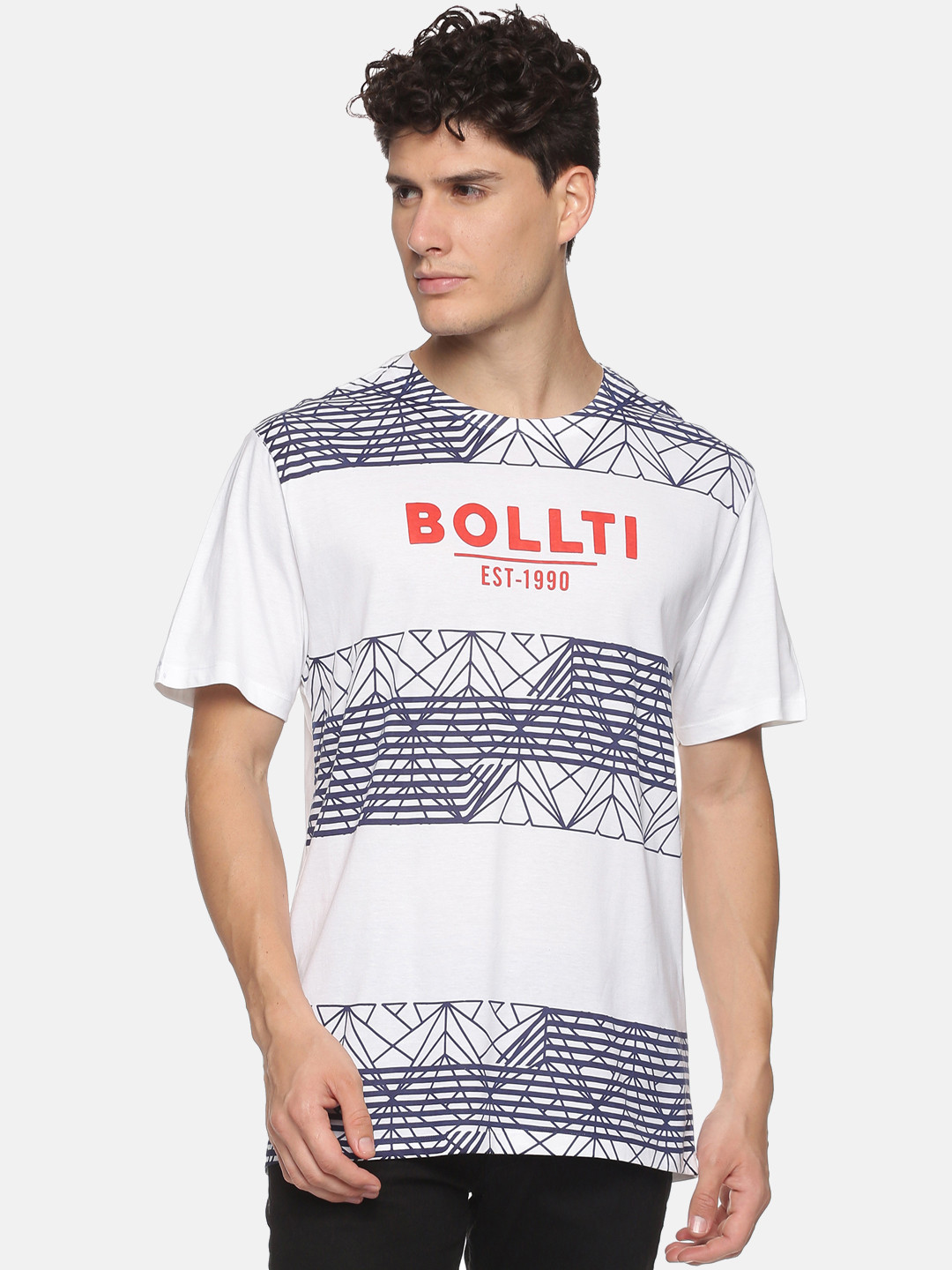 bollti Geometric Printed Pure Cotton T-shirt