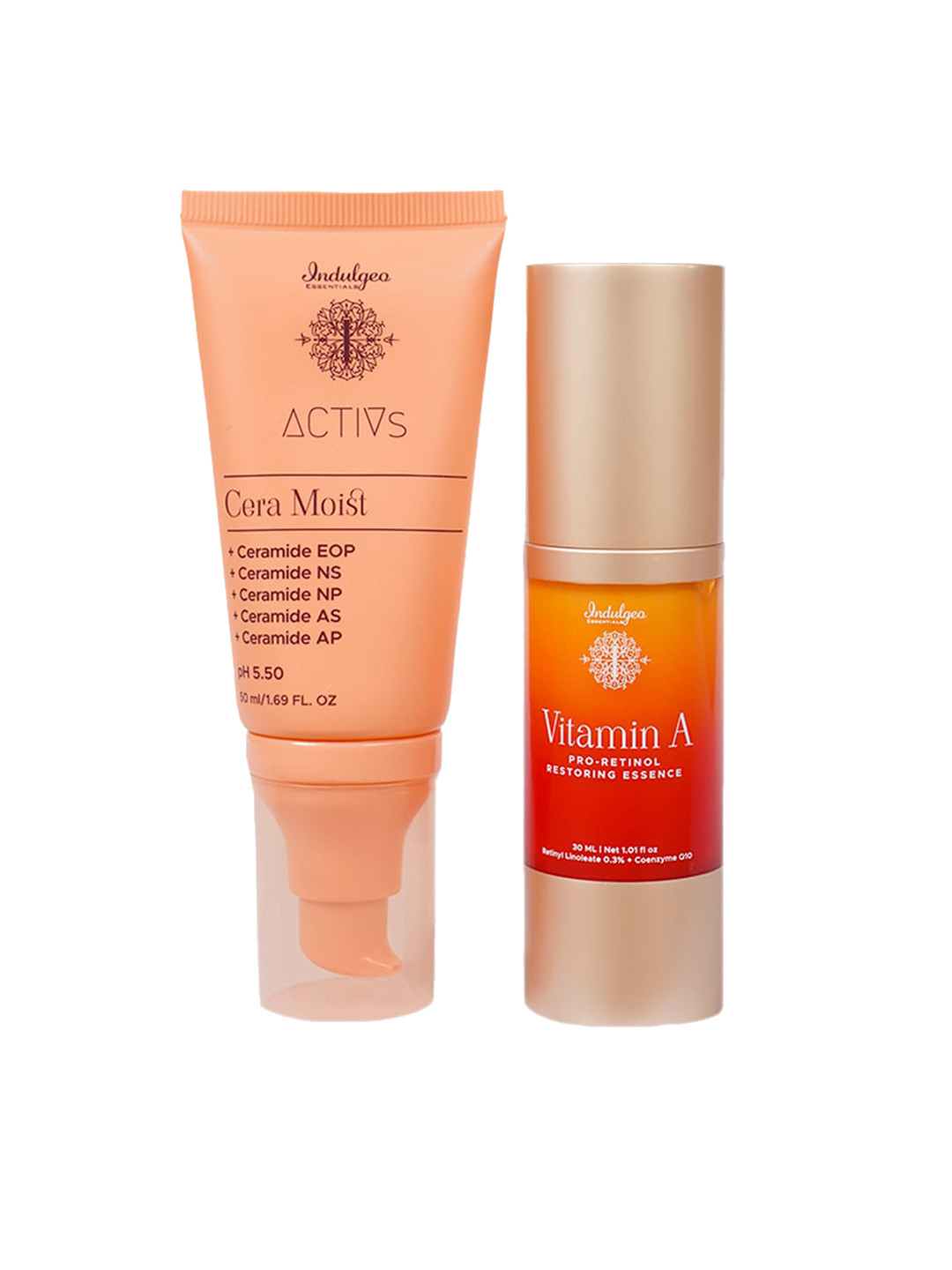 Indulgeo Essentials Set of  Vitamin A Essence 30 ml  & Cera Moist Moisturizer 50 ml