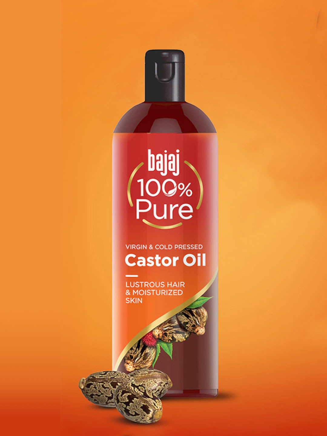BAJAJ CONSUMER CARE 100% Pure Virgin & Cold Pressed Castor Oil For Lustrous Hair - 200ml