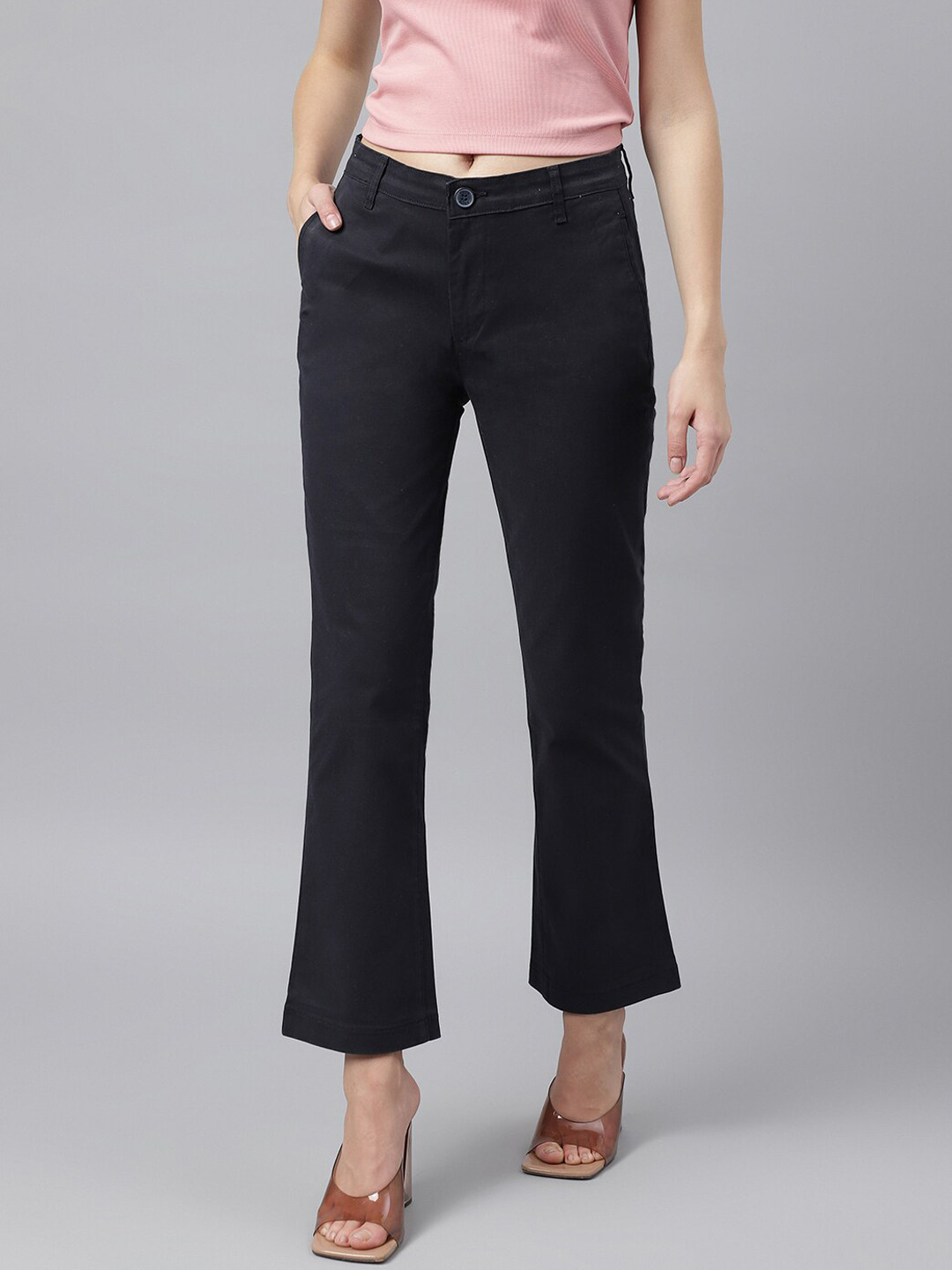 Xpose Women Comfort High-Rise Bootcut Trousers