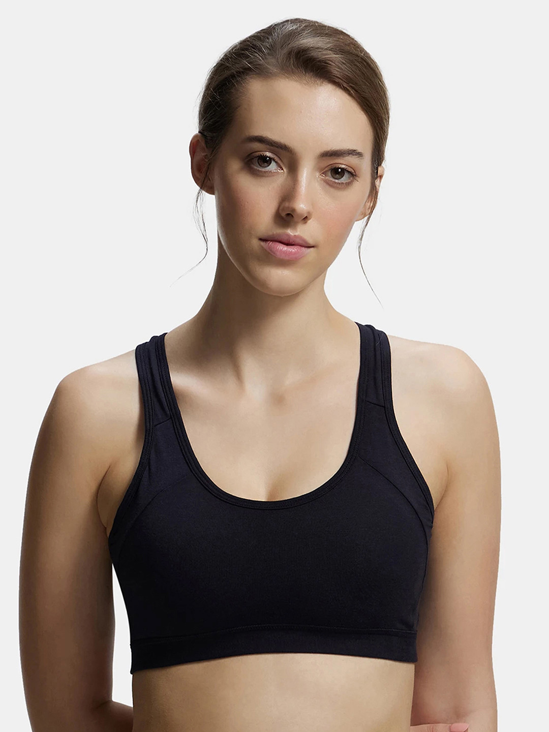 Jockey Wirefree Padded Super Combed Cotton Full Coverage Racer Back Active Bra-1380