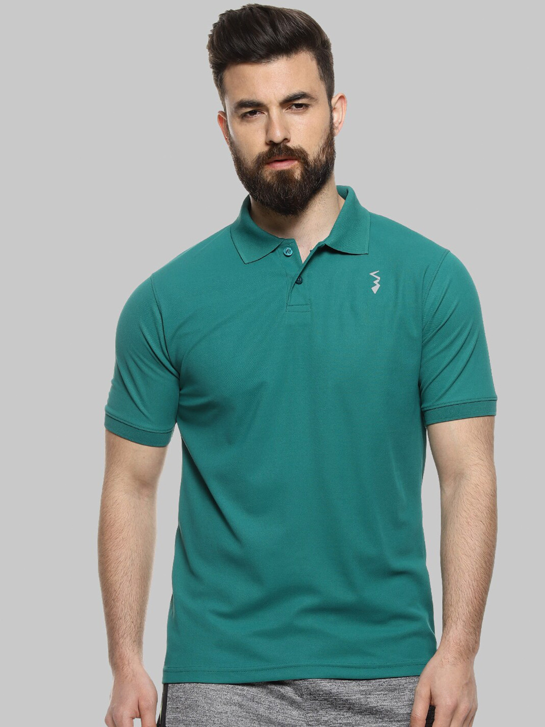CAHOOT Green Polo Collar short Sleeves Sports T-shirt