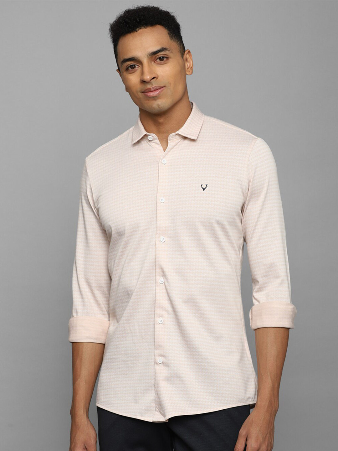 Allen Solly Plus Size Geometric Printed Slim Fit Cotton Casual Shirt