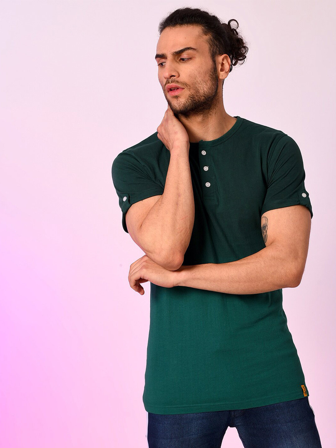 CAHOOT Henley Neck Cotton T-shirt
