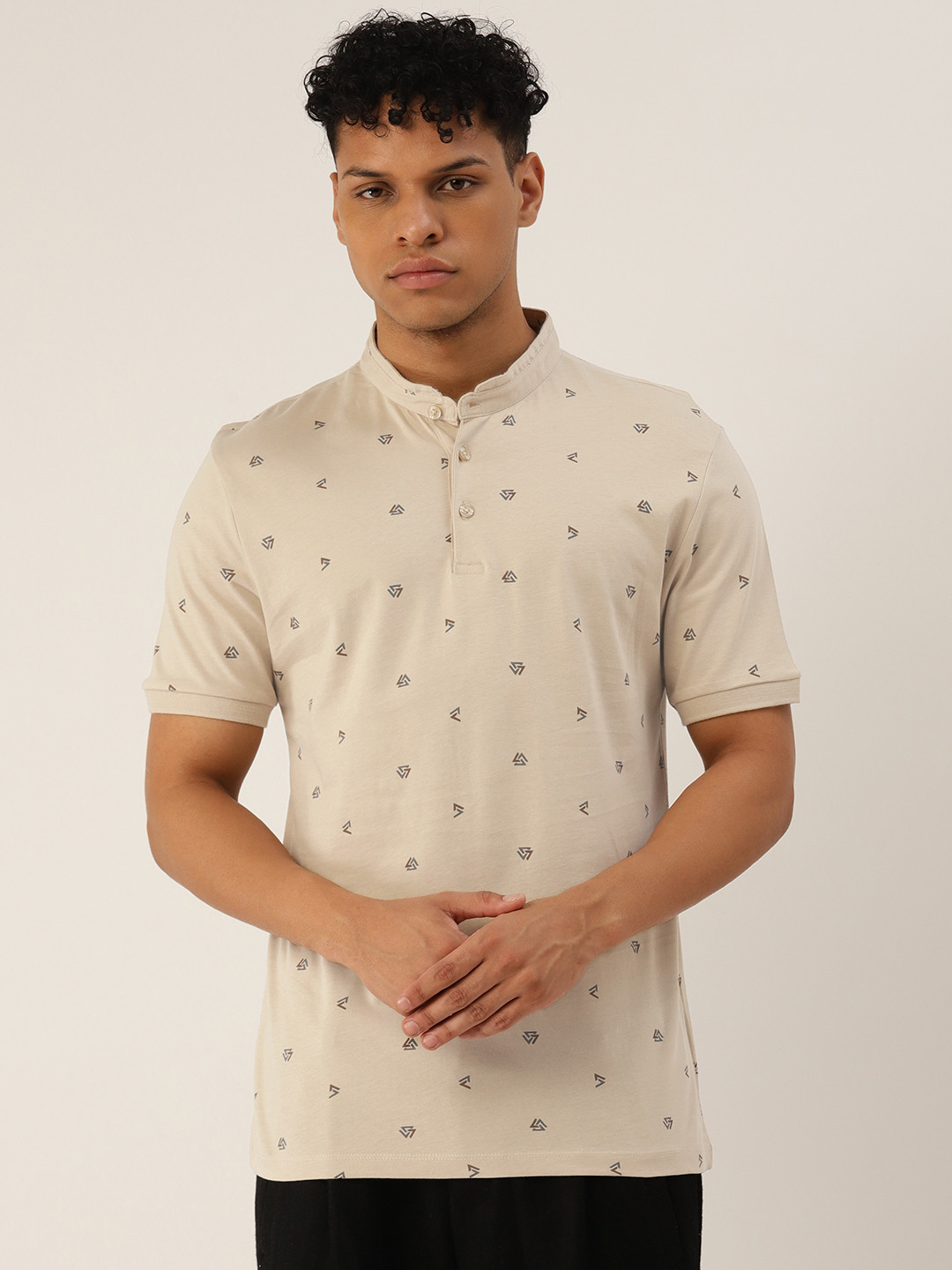 LC Waikiki Geometric Print Pure Cotton Regular Fit T-shirt