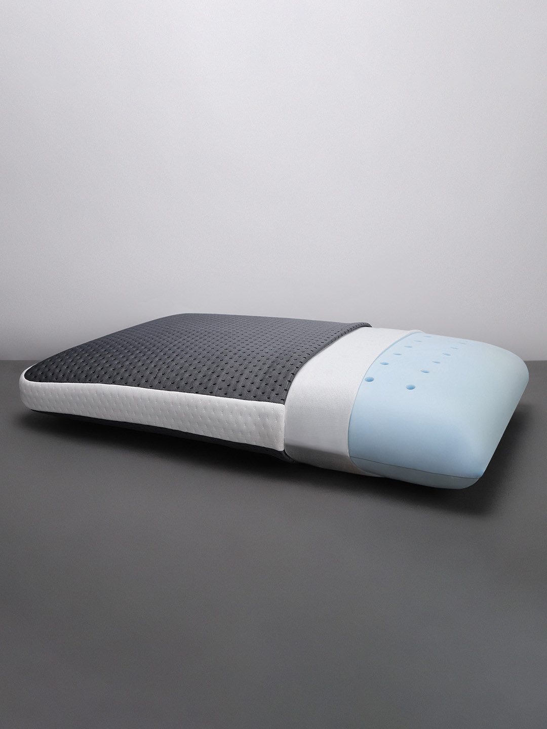 LA VERNE Cooling Gel Charcoal Solid Polycotton Cooling Medium Memory Foam Sleep Pillow-68 x 43 cm