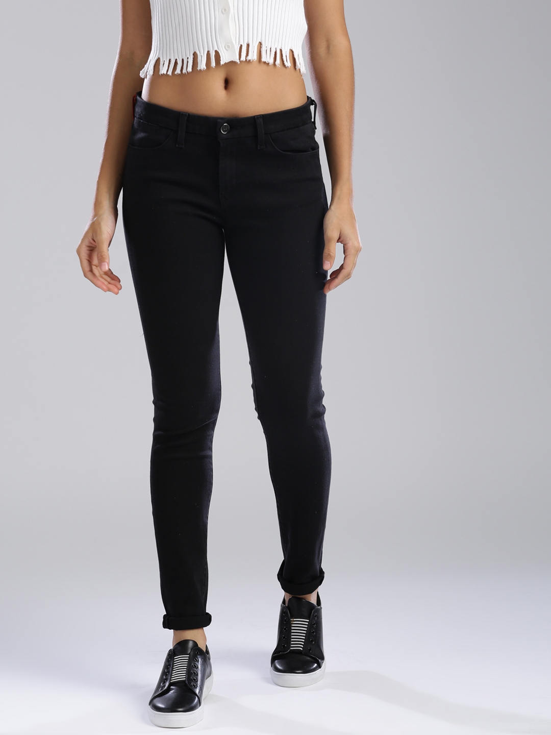 black skinny levi's womens