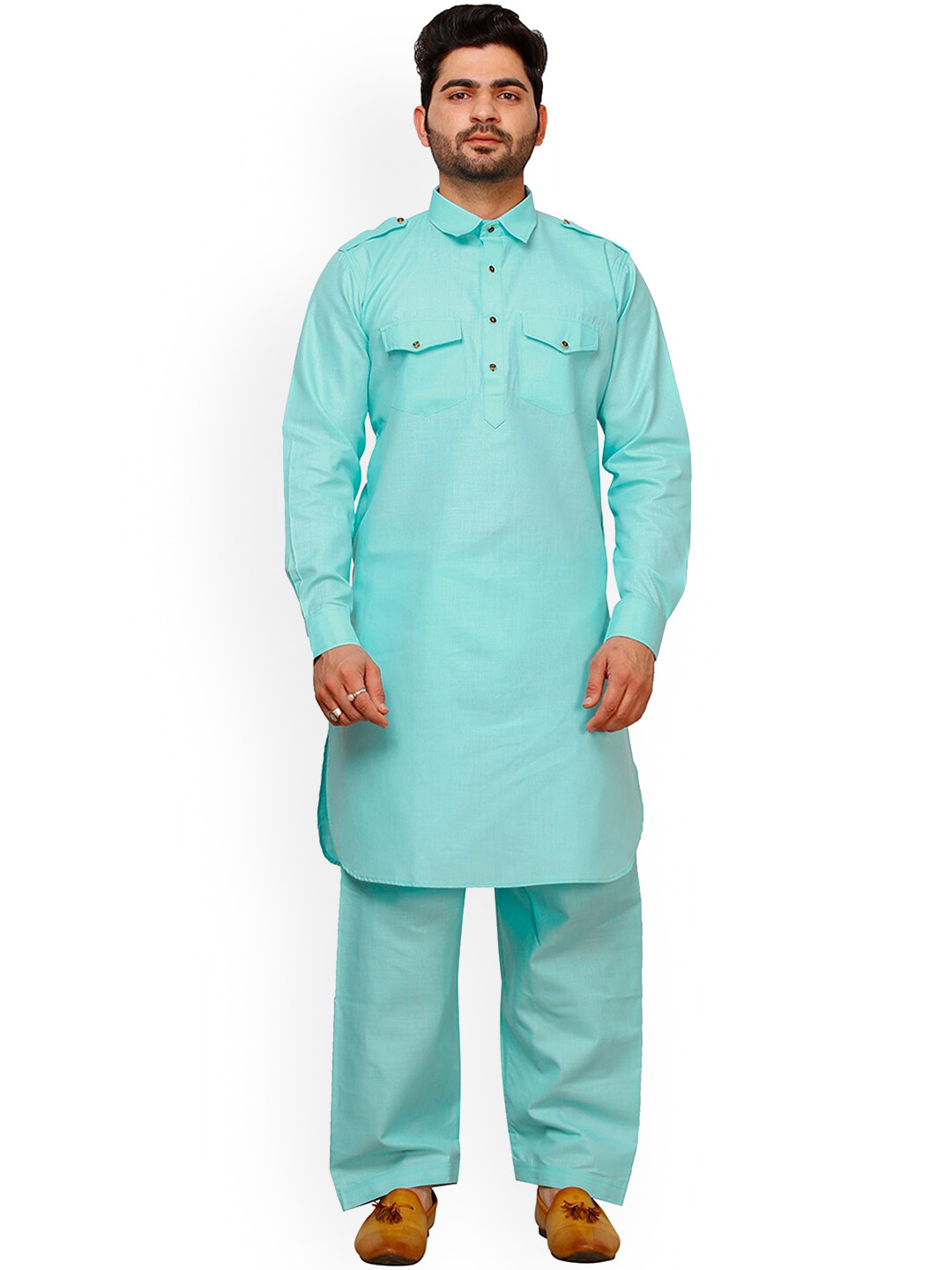 Pro-Ethic STYLE DEVELOPER Shirt Collar Pathani Kurta With Pyjamas